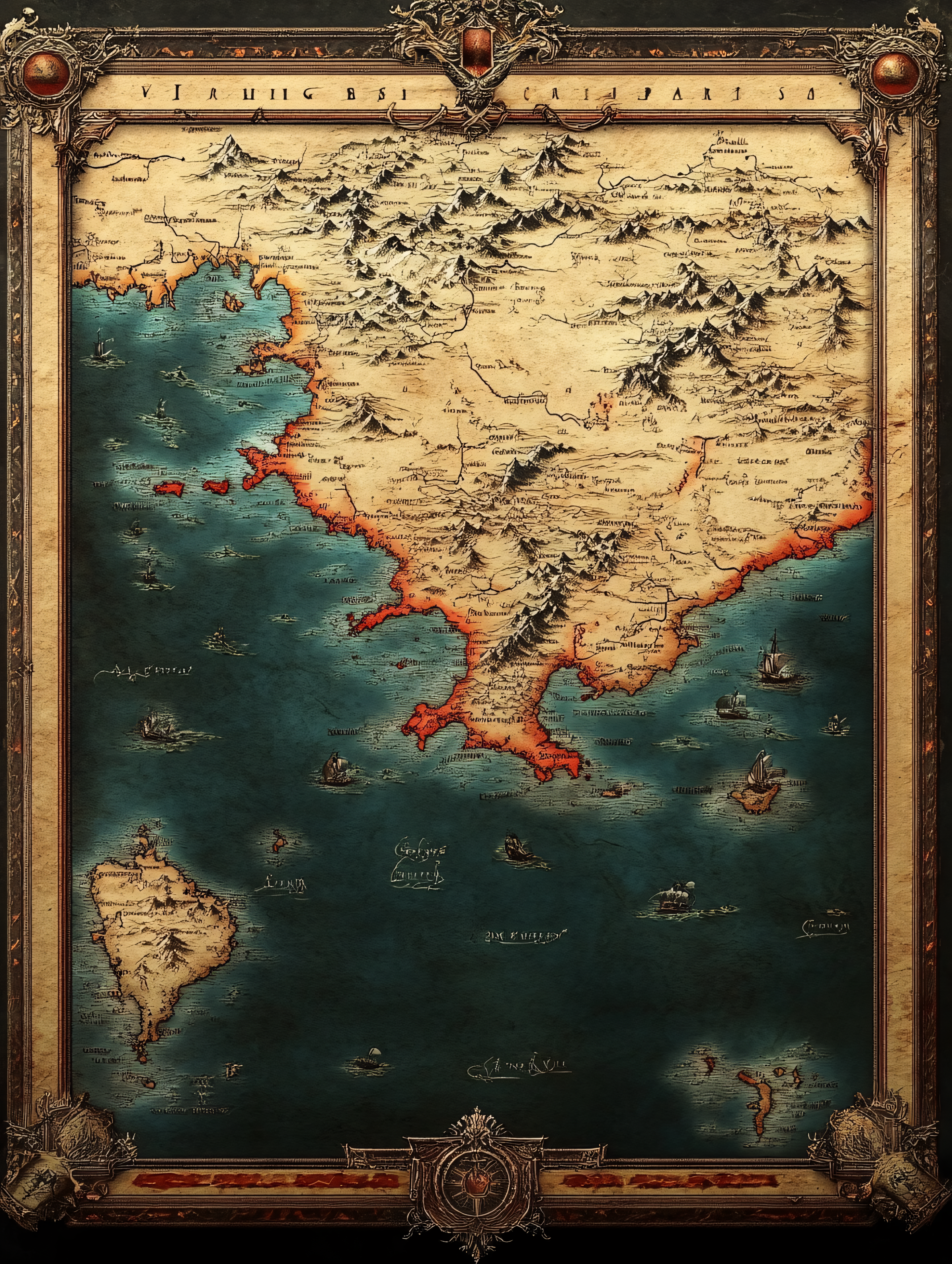 Vintage Fantasy World Map