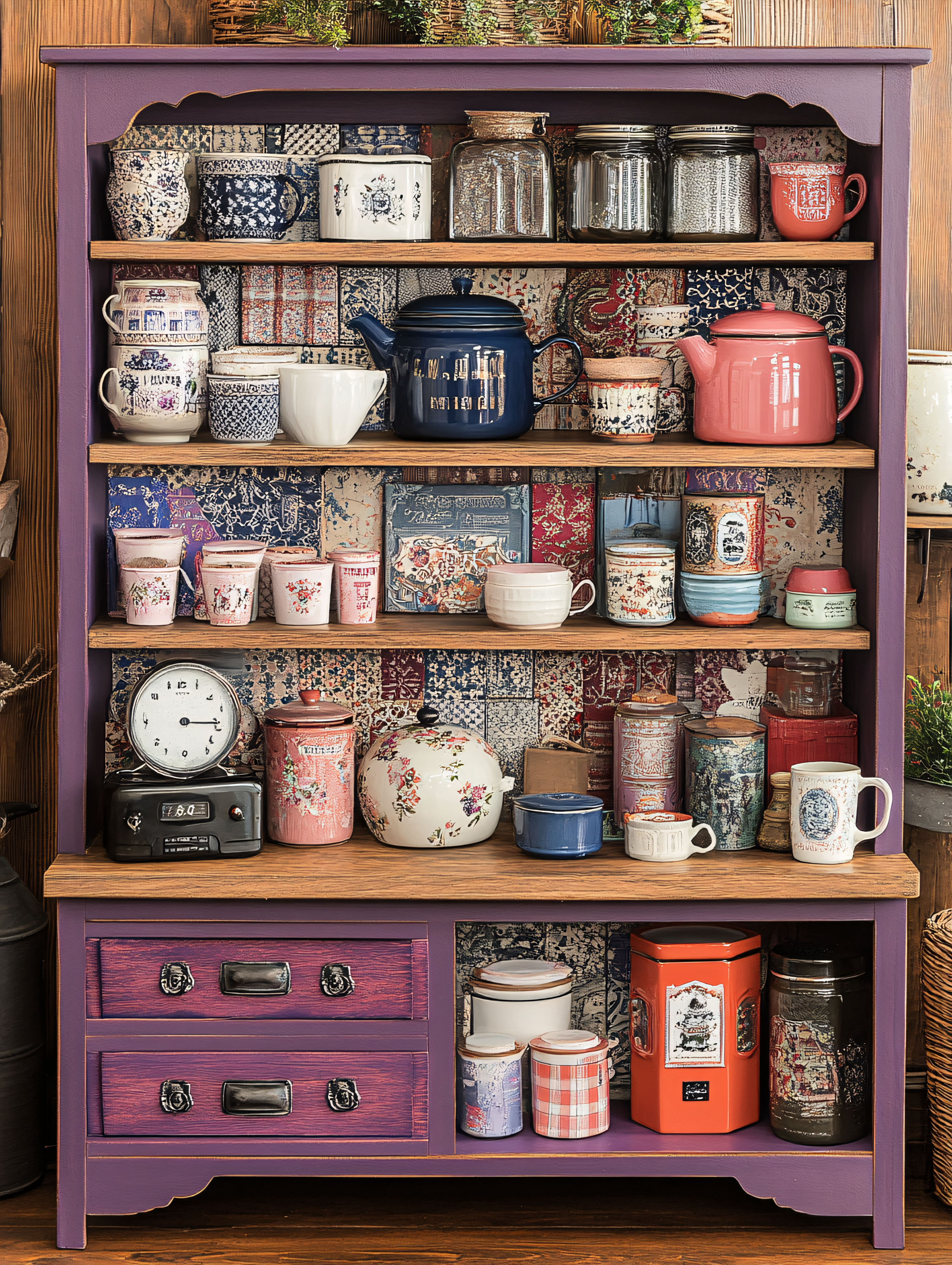 Vintage Kitchen Crockery Shelf