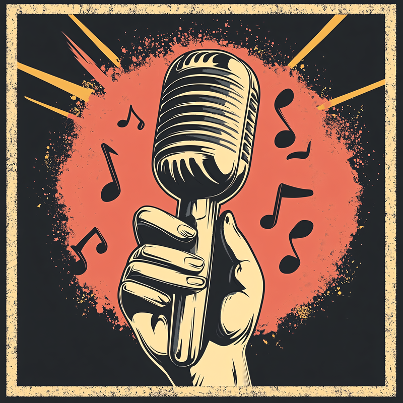 Vintage Microphone In Hand
