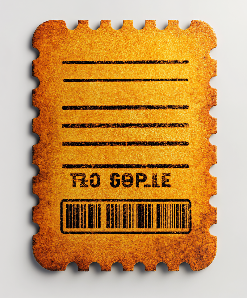 Vintage Orange Ticket Stub