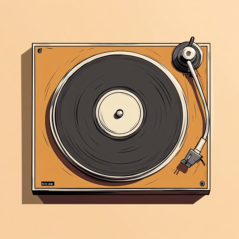 Vintage Record Player Illustration