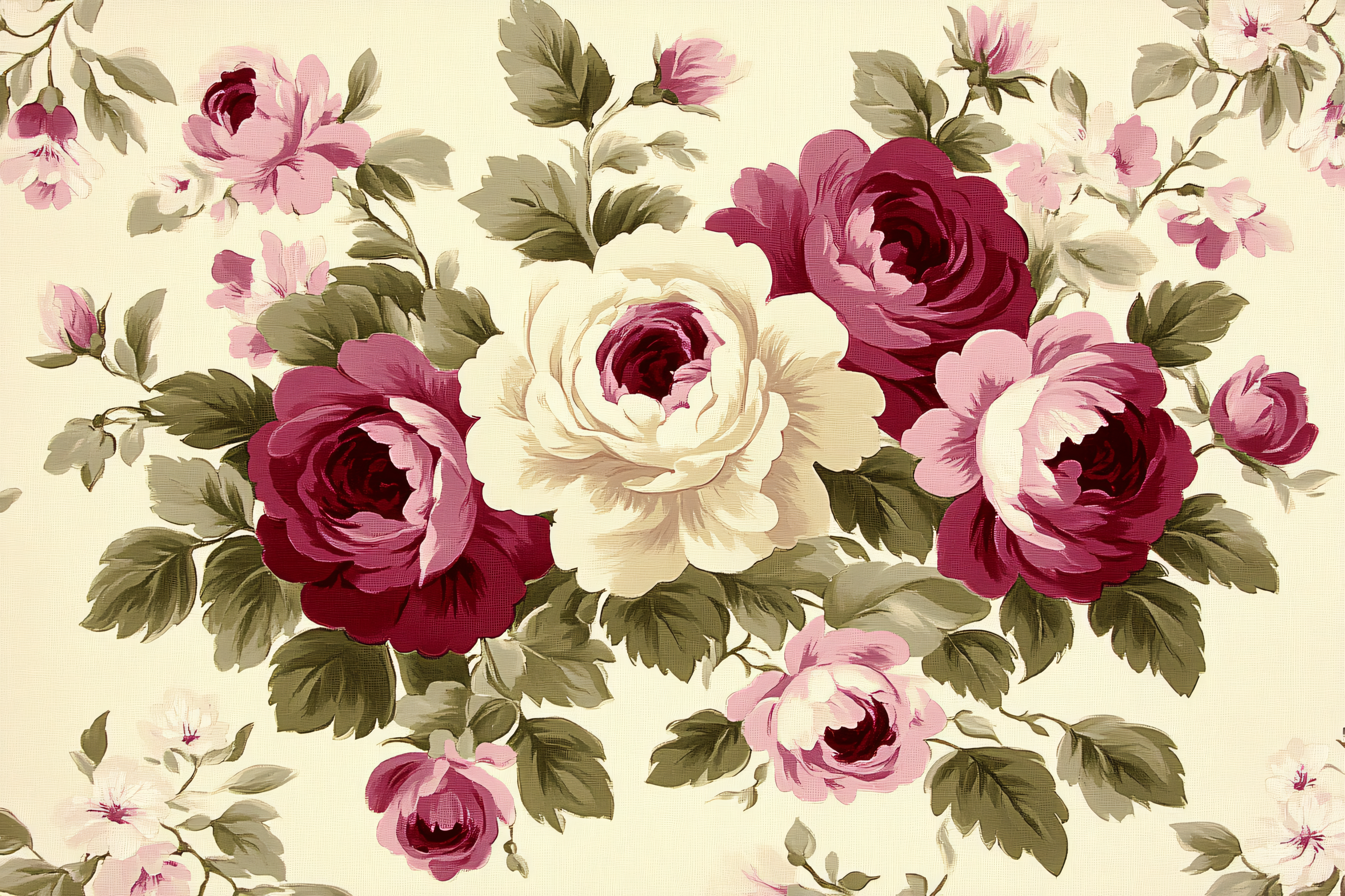 Vintage Rose Bouquet Pattern