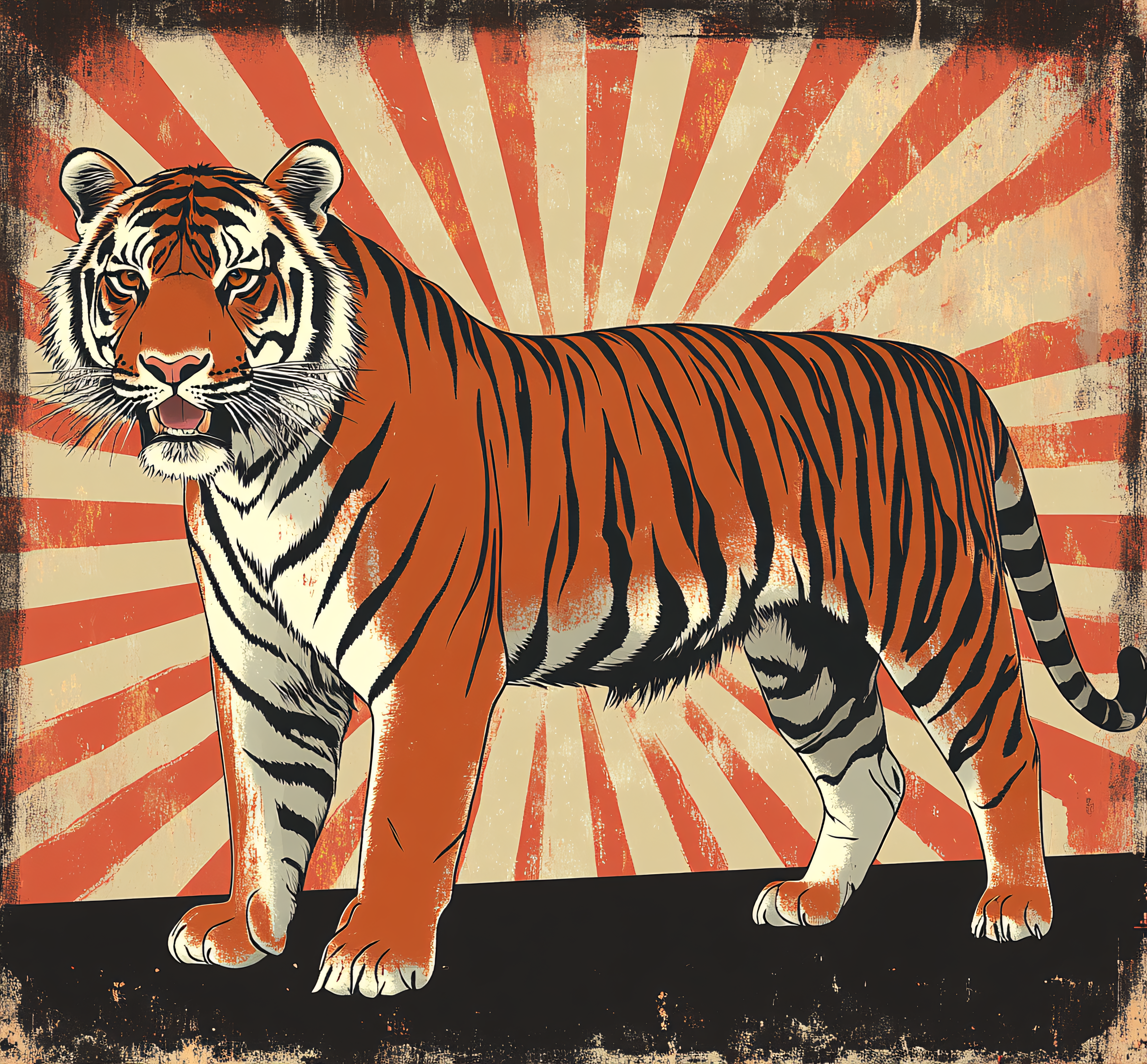 Vintage Tiger Illustration