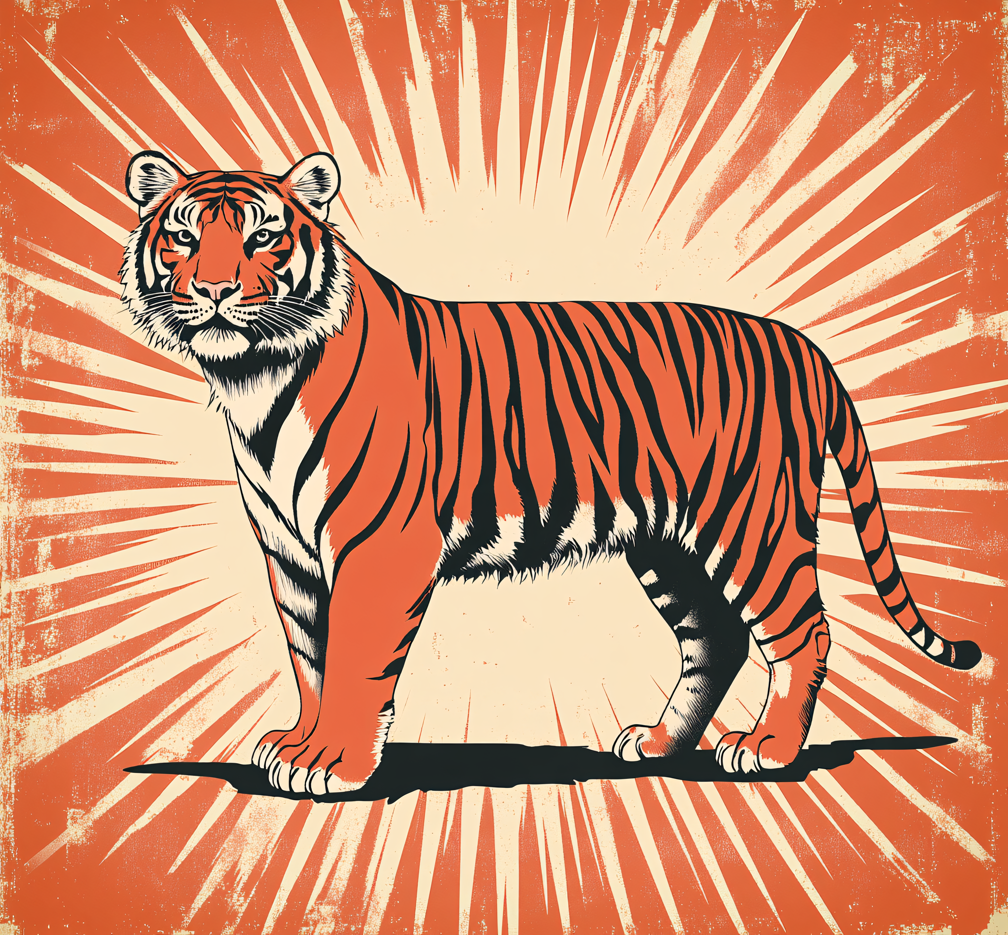 Vintage Tiger Illustration