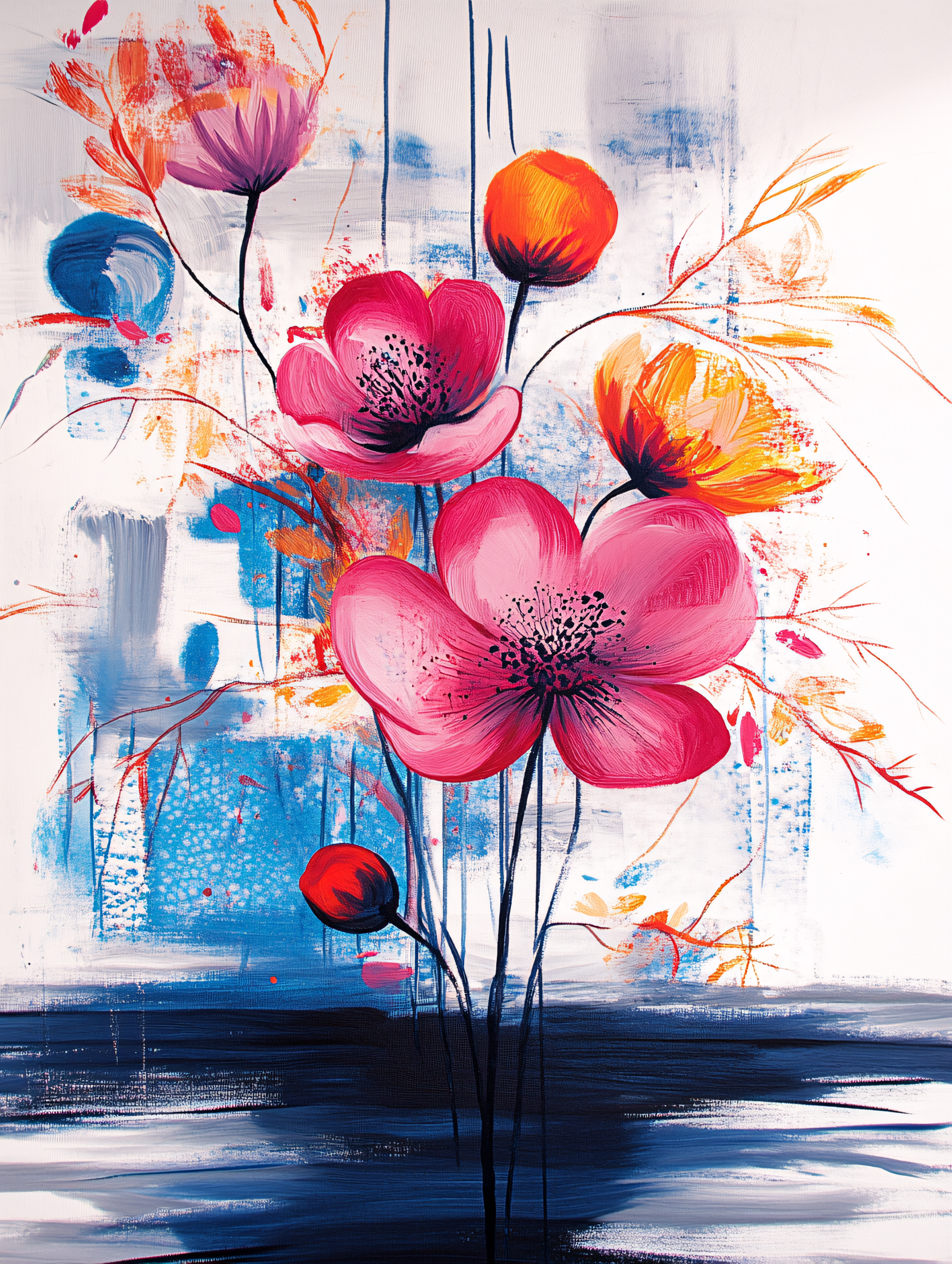 Vivid Floral Abstract