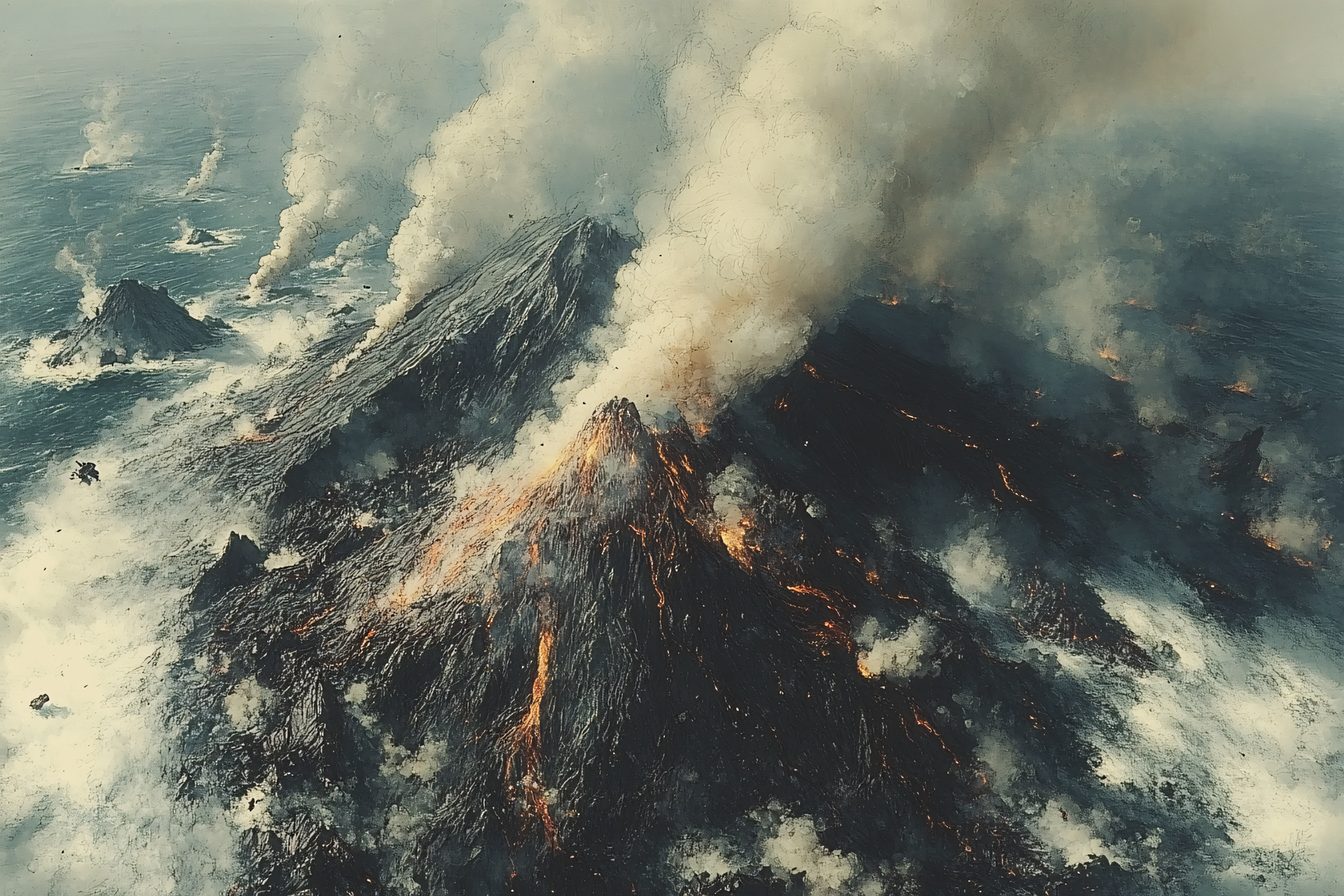 Volcanic Island Eruption