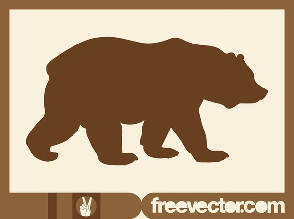Walking Bear Silhouette Free Vector