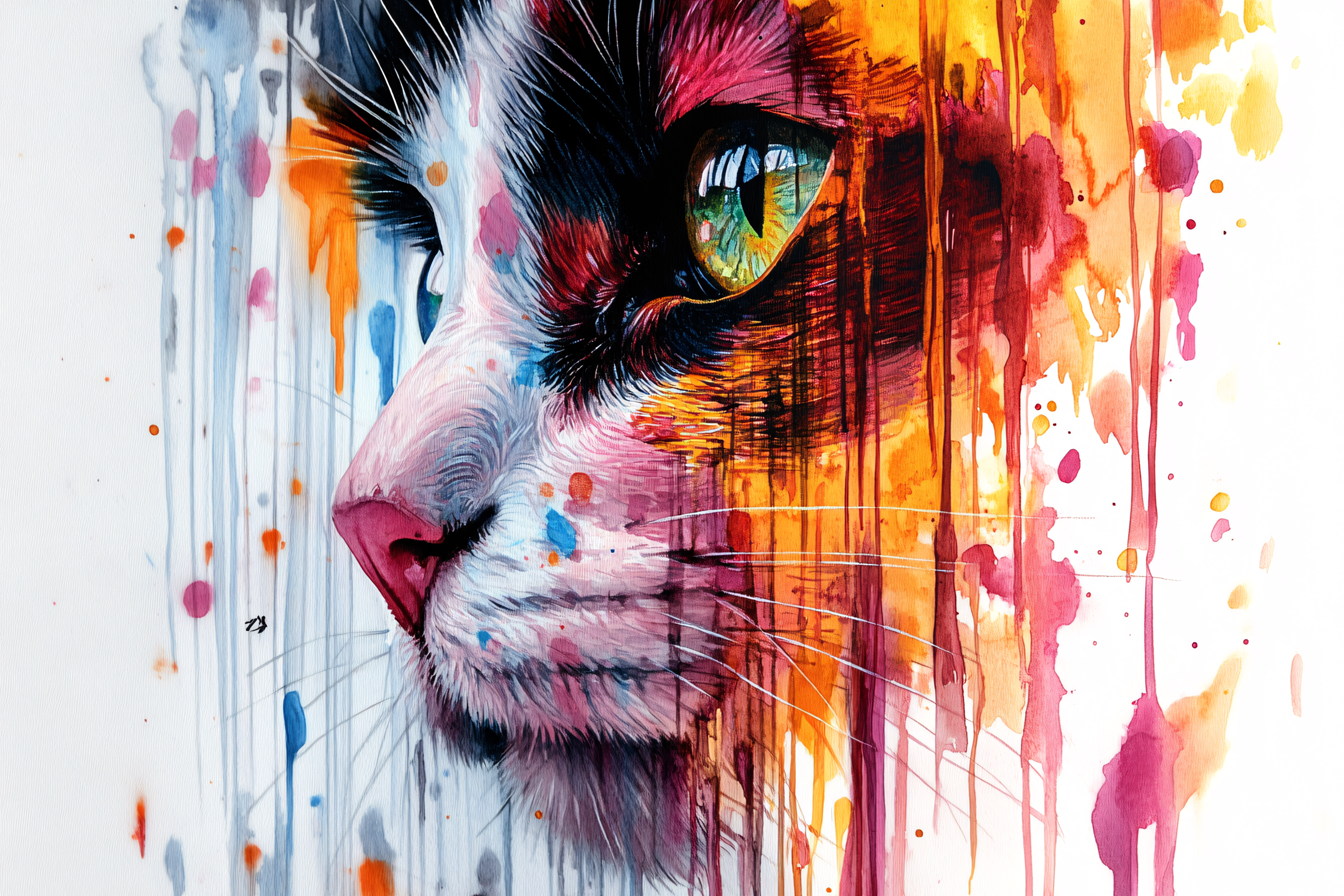 Watercolor Cat Portrait