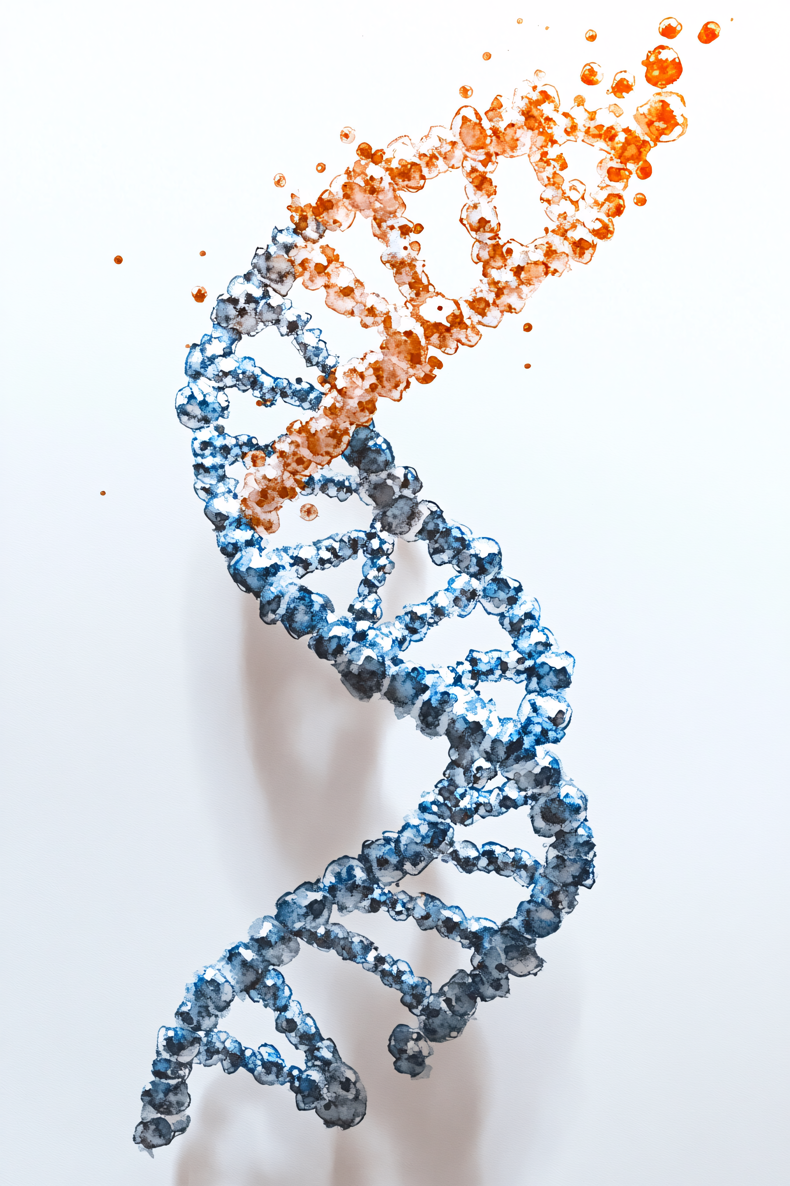 Watercolor DNA Strand