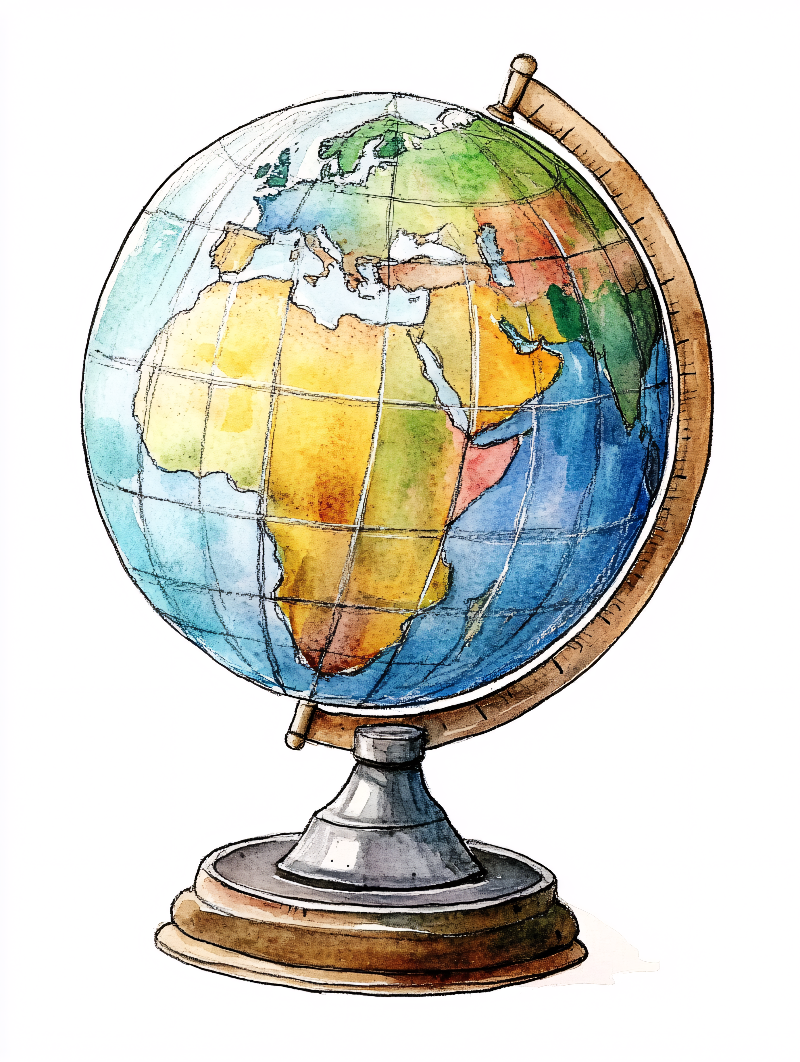 Watercolor Globe