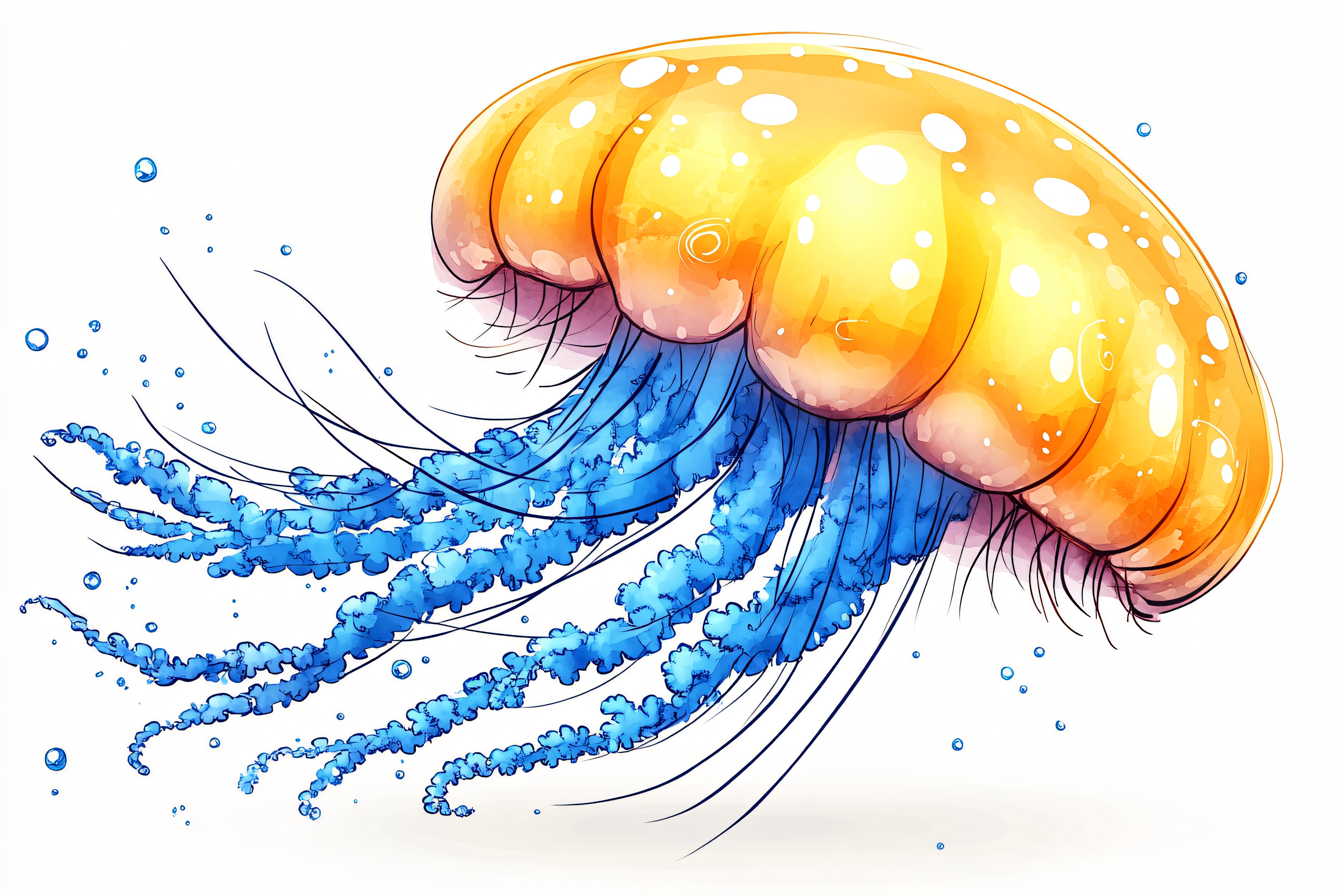 Watercolor Jellyfish Illustration