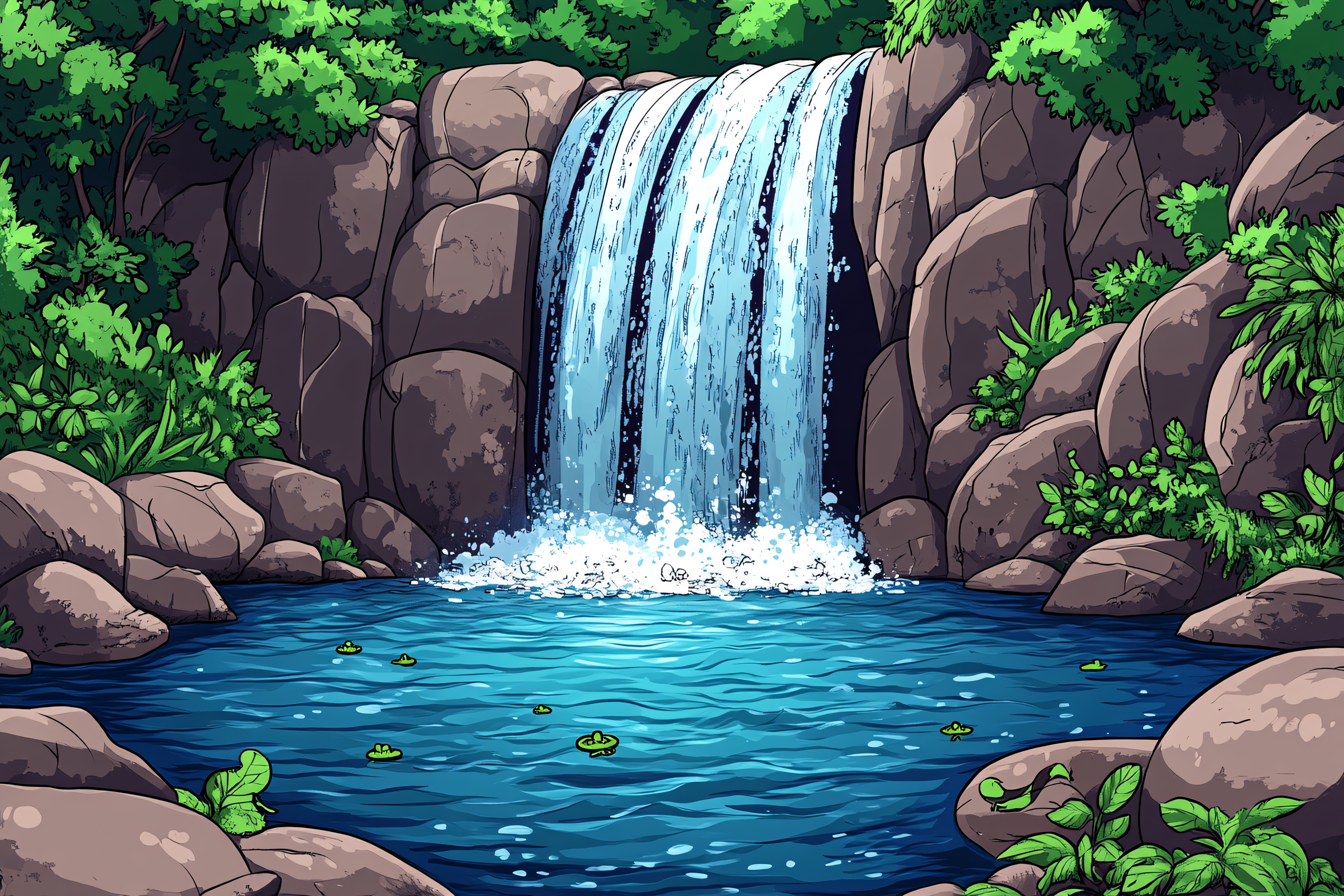 Waterfall In Forest
