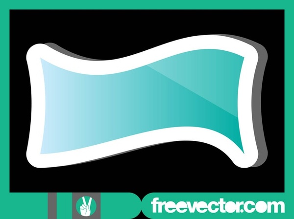 Waving Label Sticker Free Vector