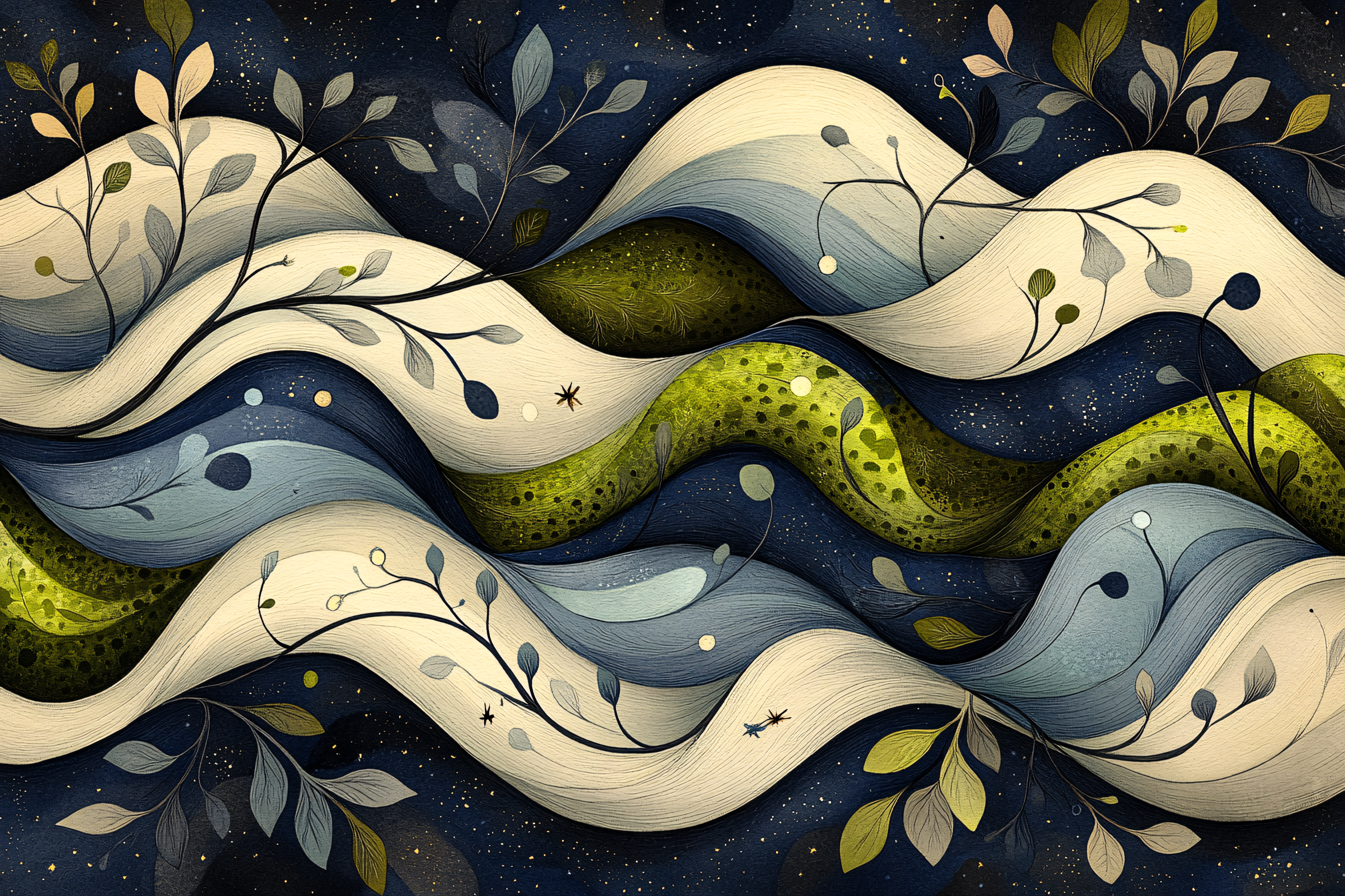 Wavy Branches Abstract