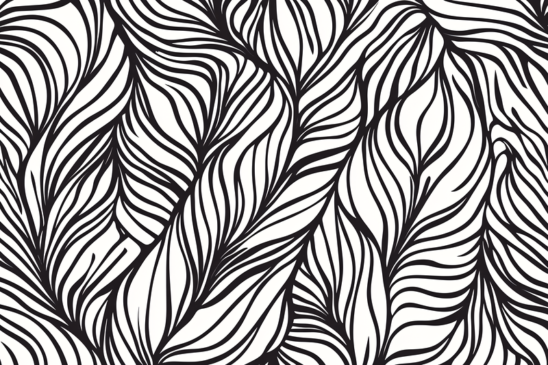 Wavy Feathered Black and White Pattern
