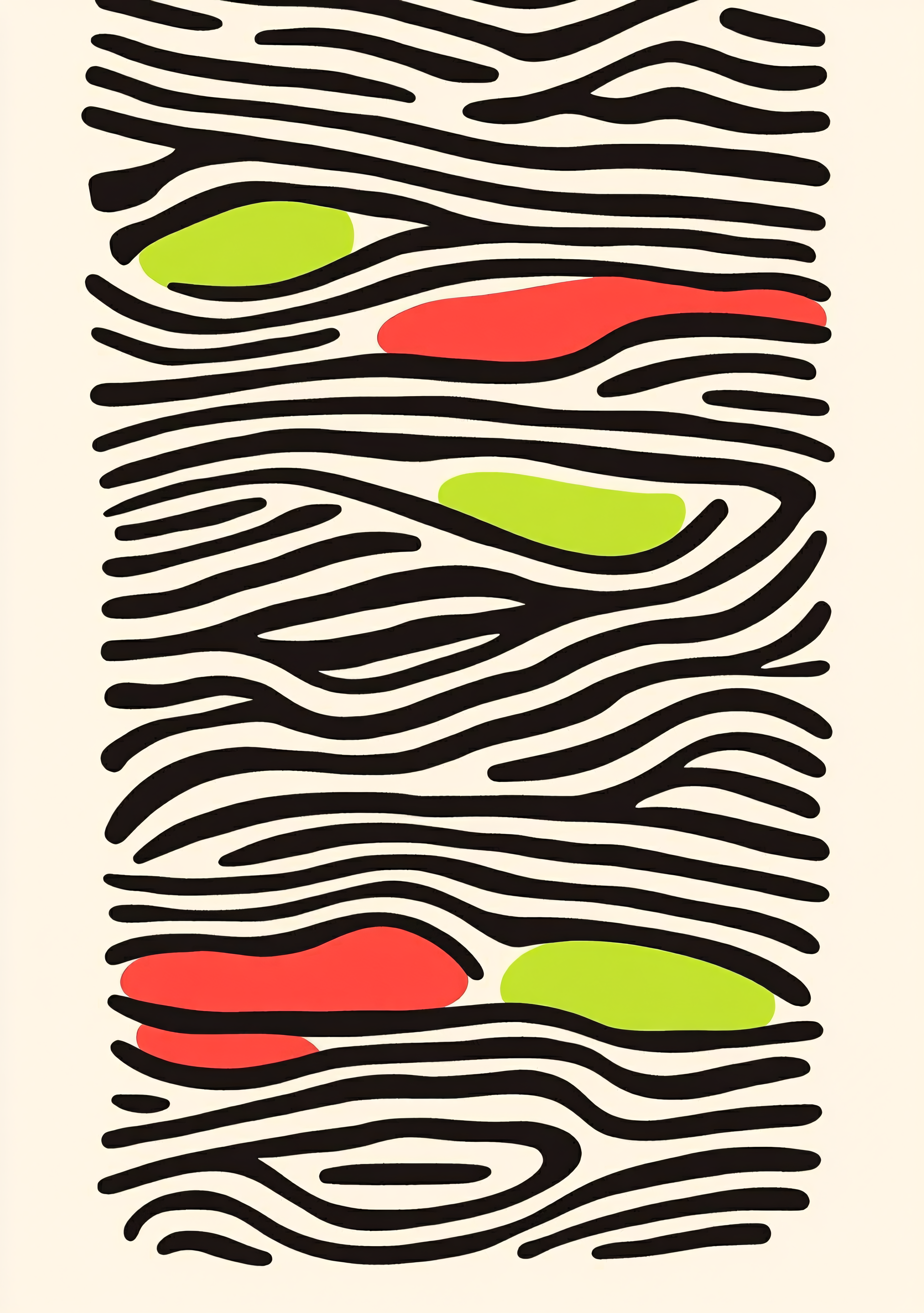 Wavy Lines with Abstract Shapes