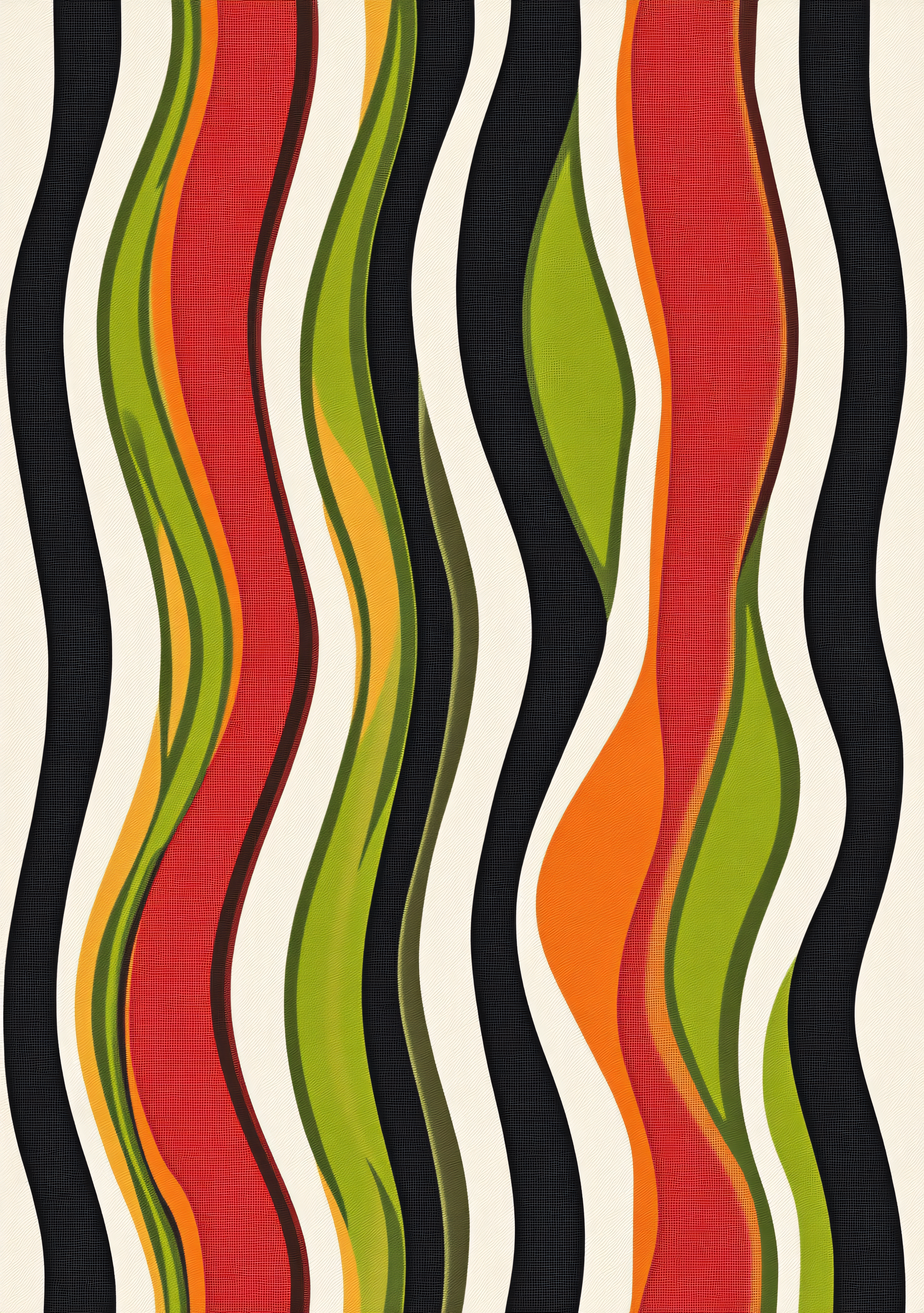 Wavy Retro Stripes Pattern