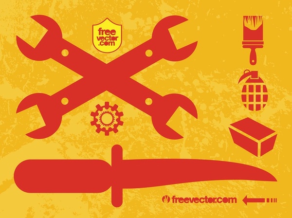 Weapons and Tools Free Vector
