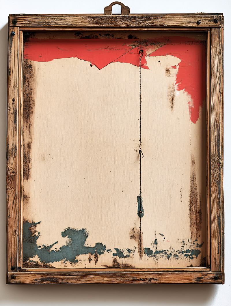Weathered Canvas with Wooden Frame