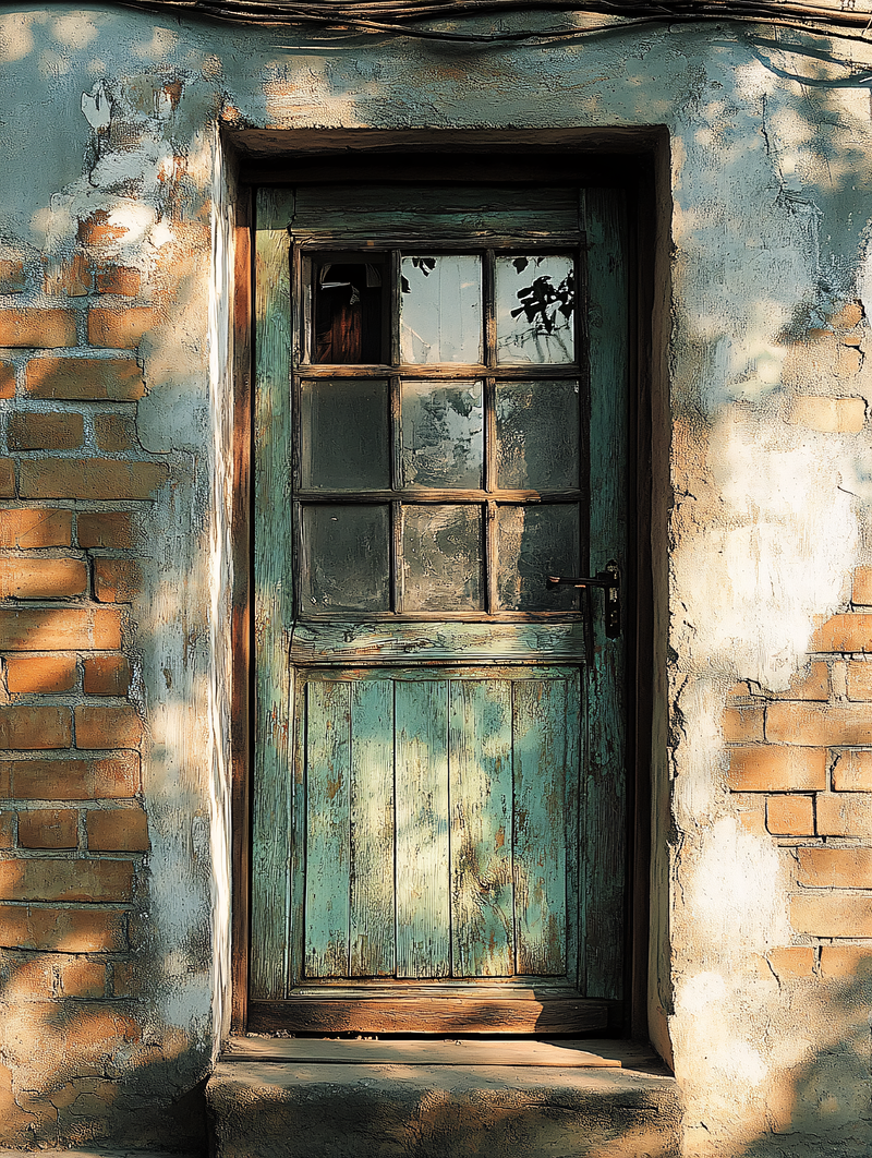 Weathered Doorway with Brick Surround