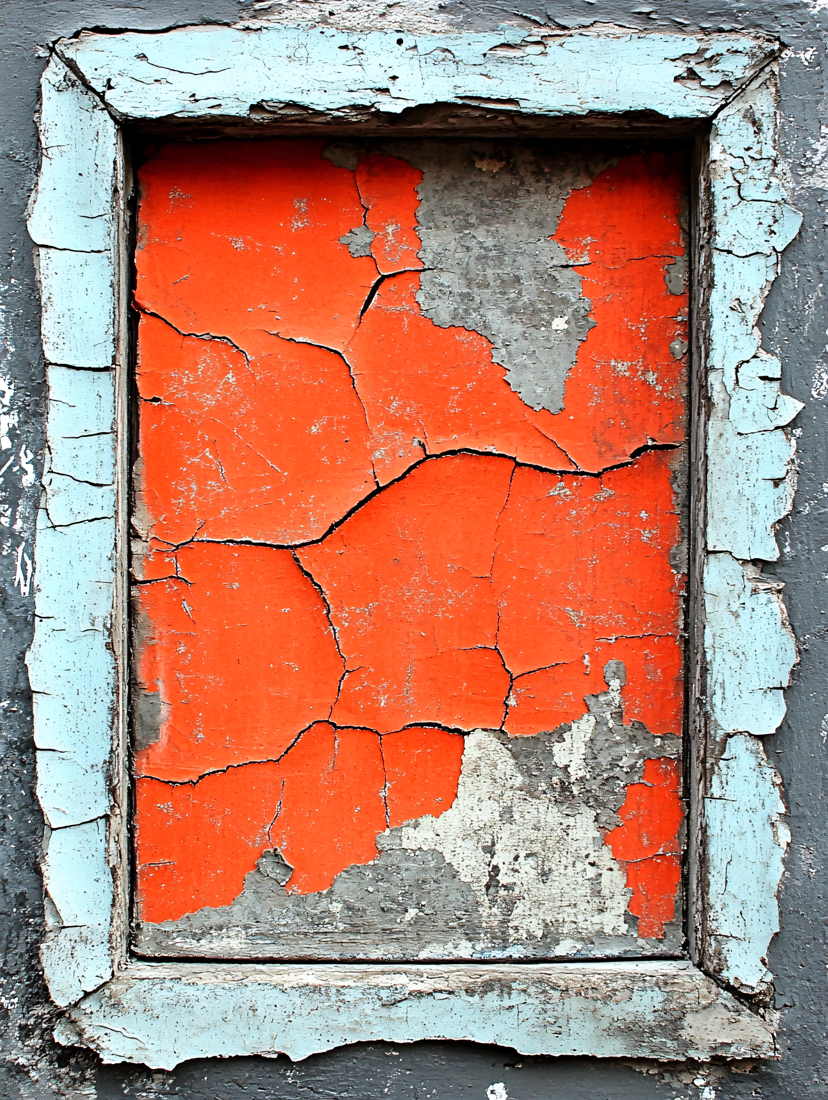 Weathered Orange Paint on Frame