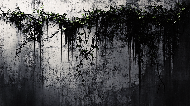 Weathered Wall With Vines
