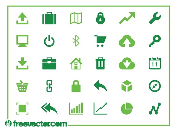 Web and Technology Icons Free Vector