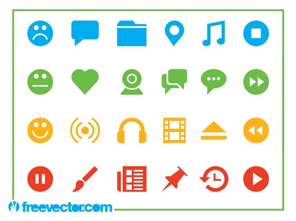 Web Icons Set Free Vector