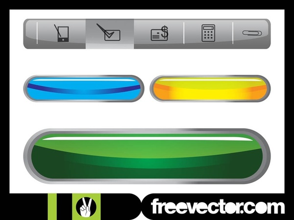 Website Navigation and Buttons Free Vector