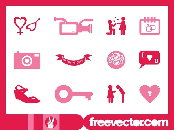 Wedding Icons Free Vector