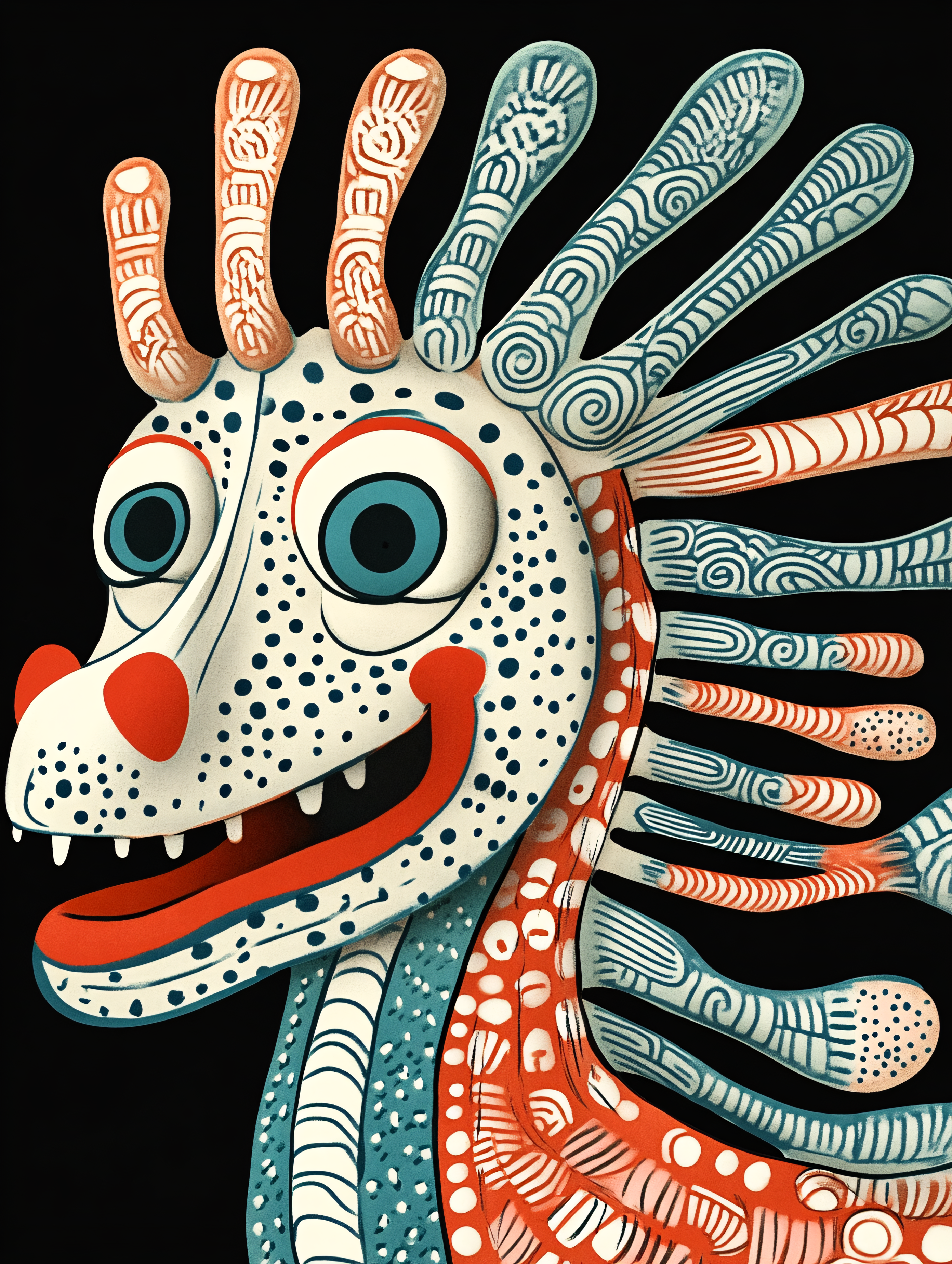 Whimsical Alebrije Dragon Illustration