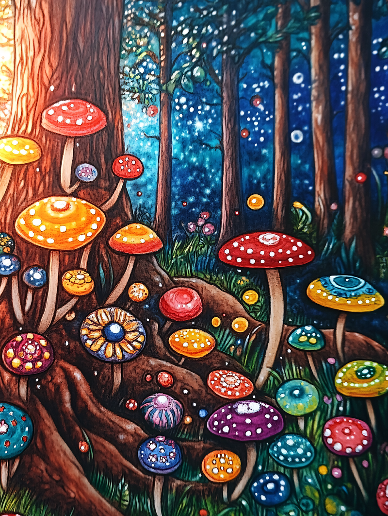 Whimsical Forest Mushrooms