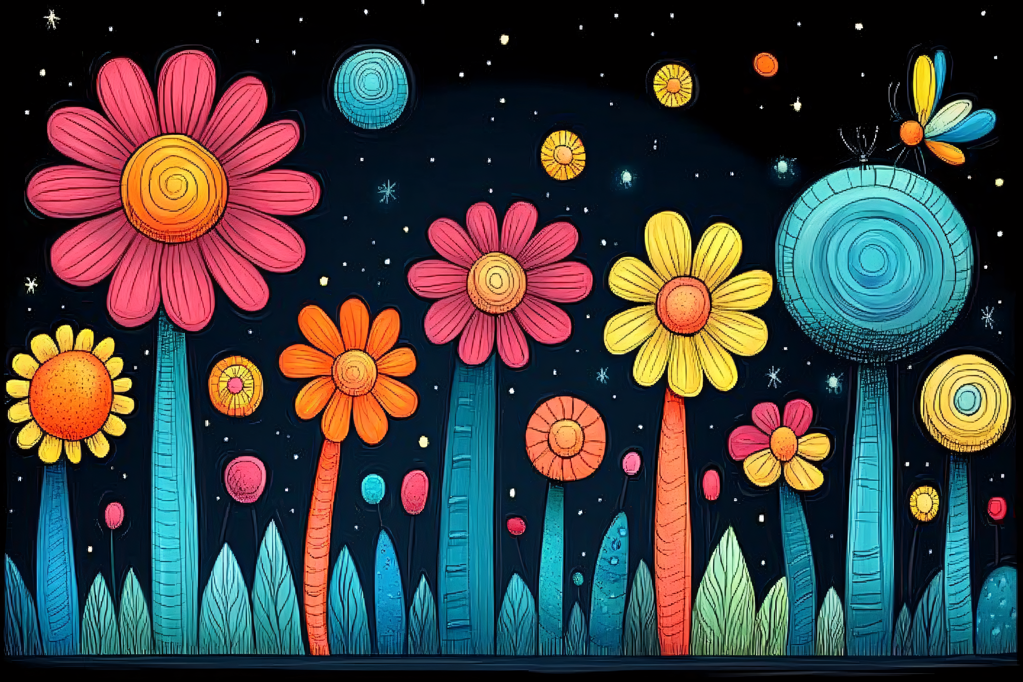 Whimsical Night Garden