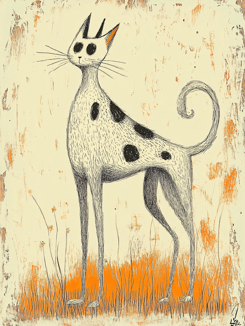 Whimsical Spotted Cat
