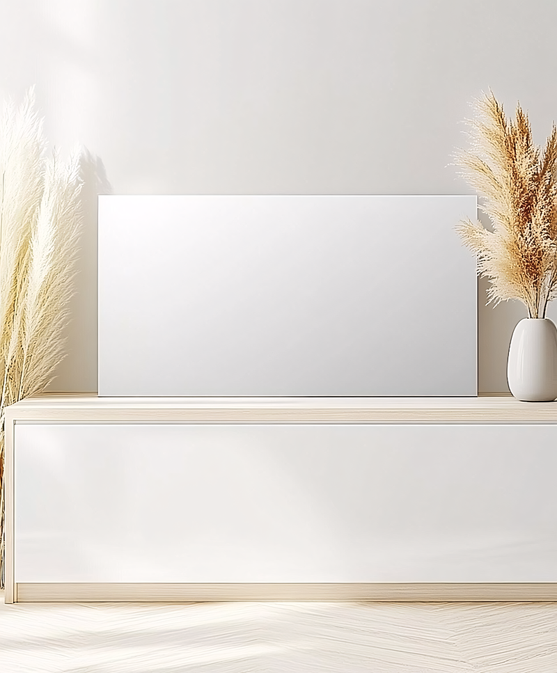 White Canvas With Pampas Grass