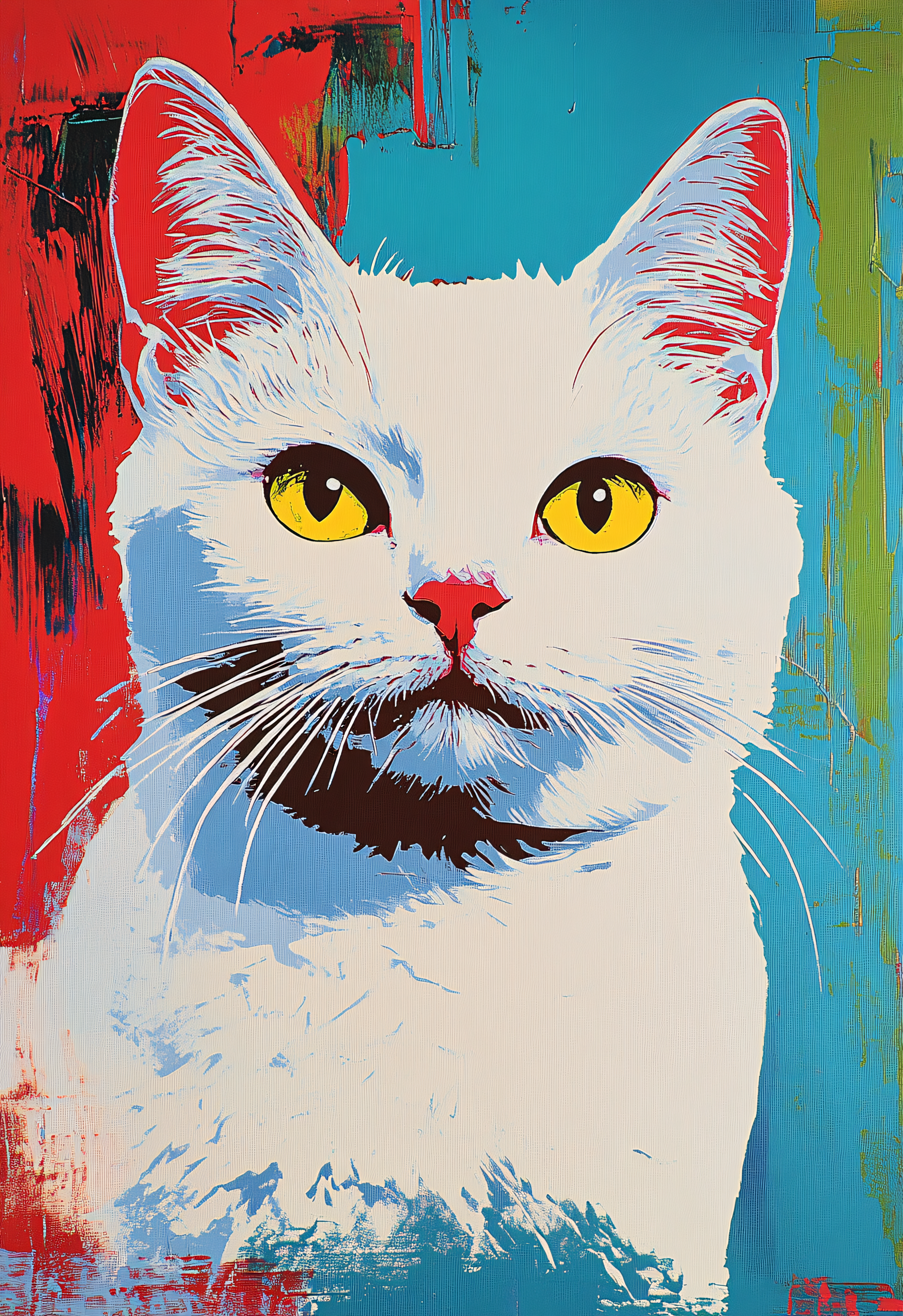 White Cat Pop Art