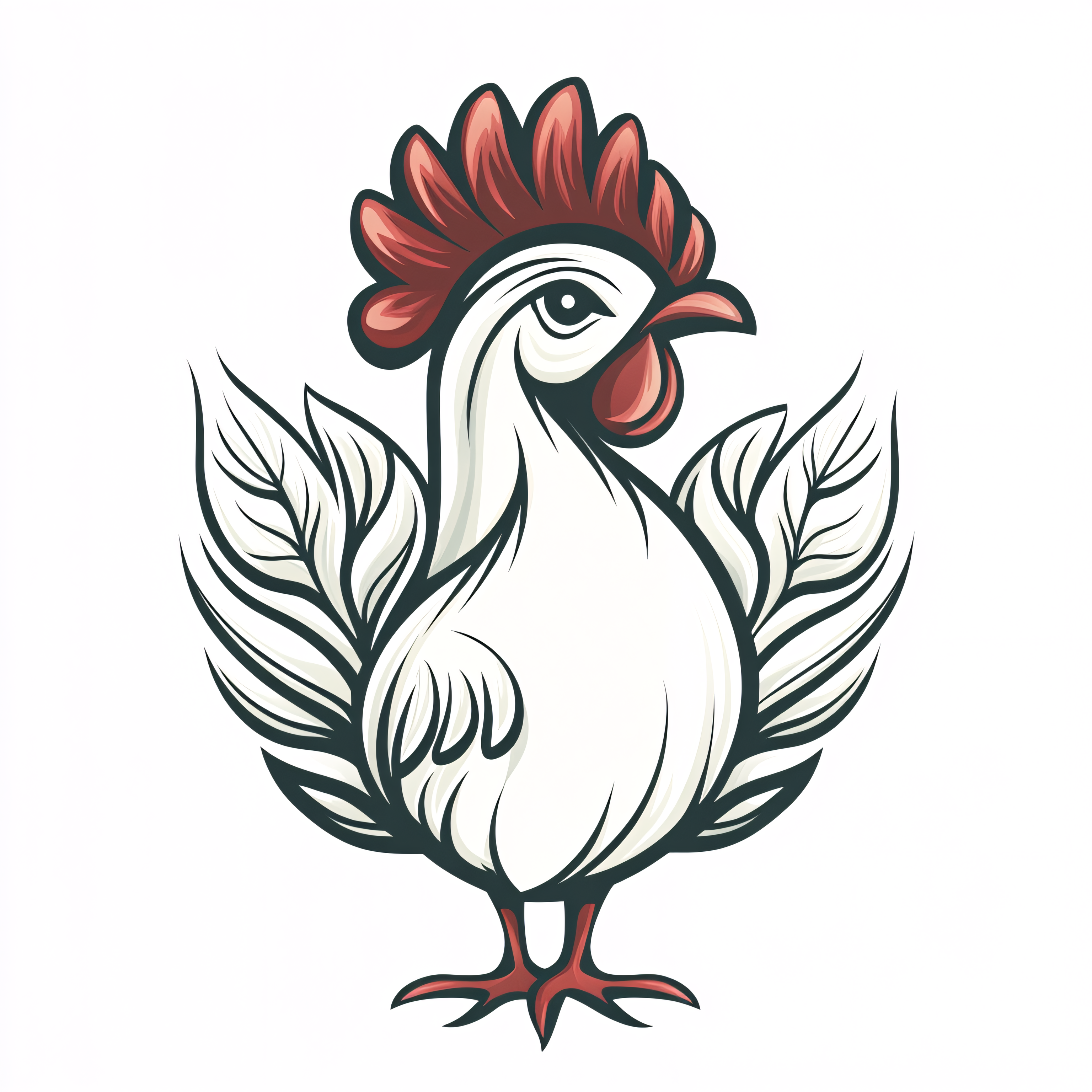 White Chicken Illustration
