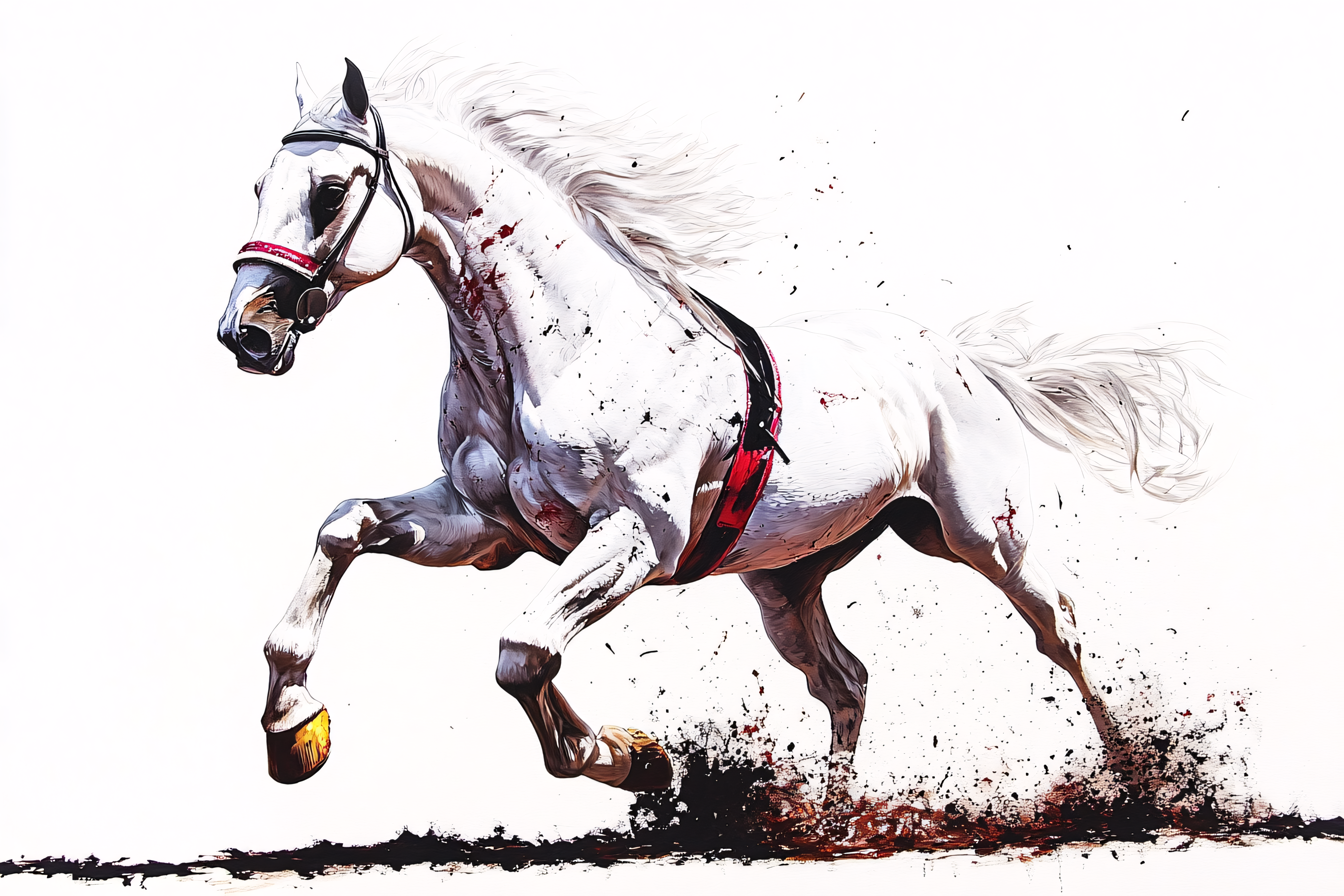 White Horse Galloping