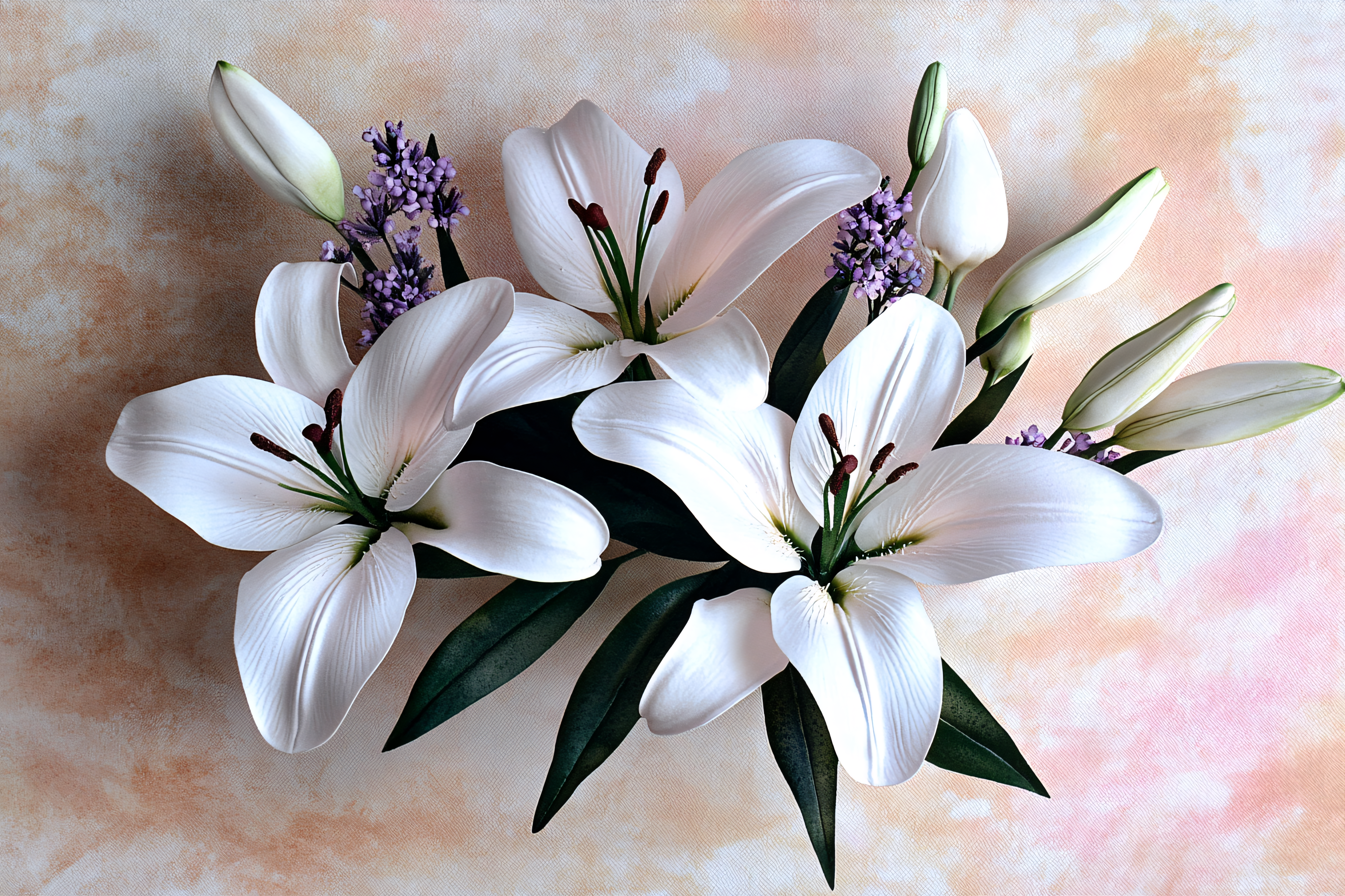 White Lilies and Lavender