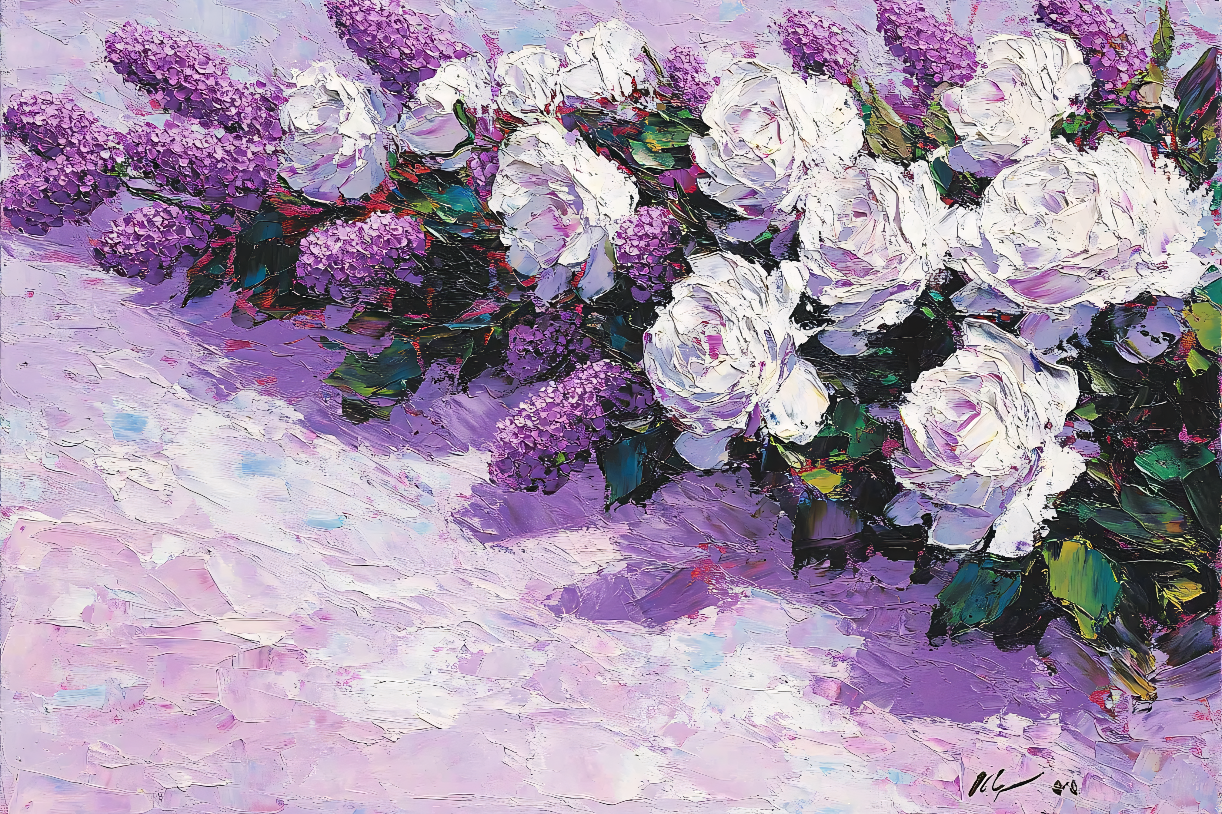 White Roses and Lilacs