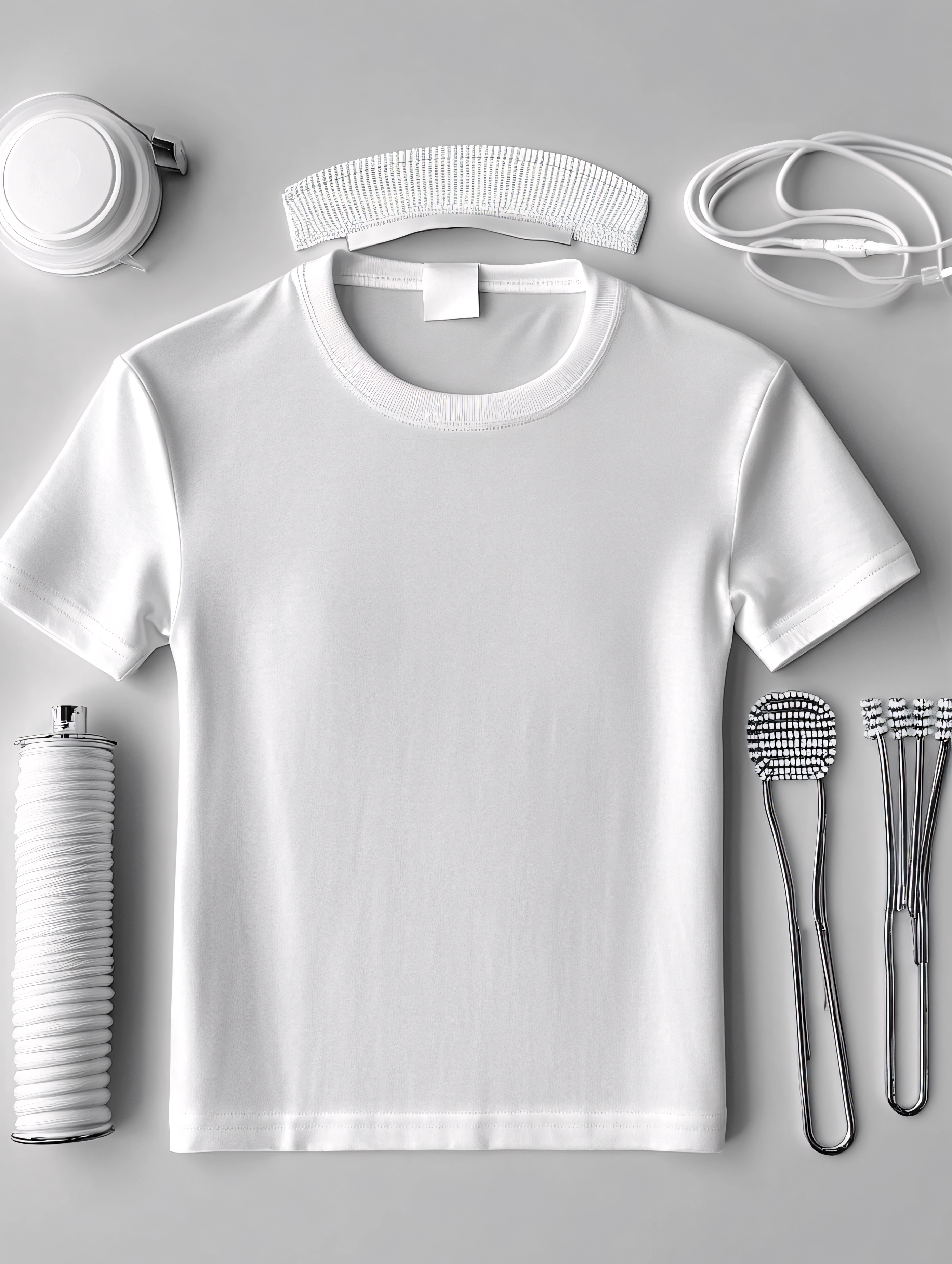 White T-Shirt Flat Lay with Accessories