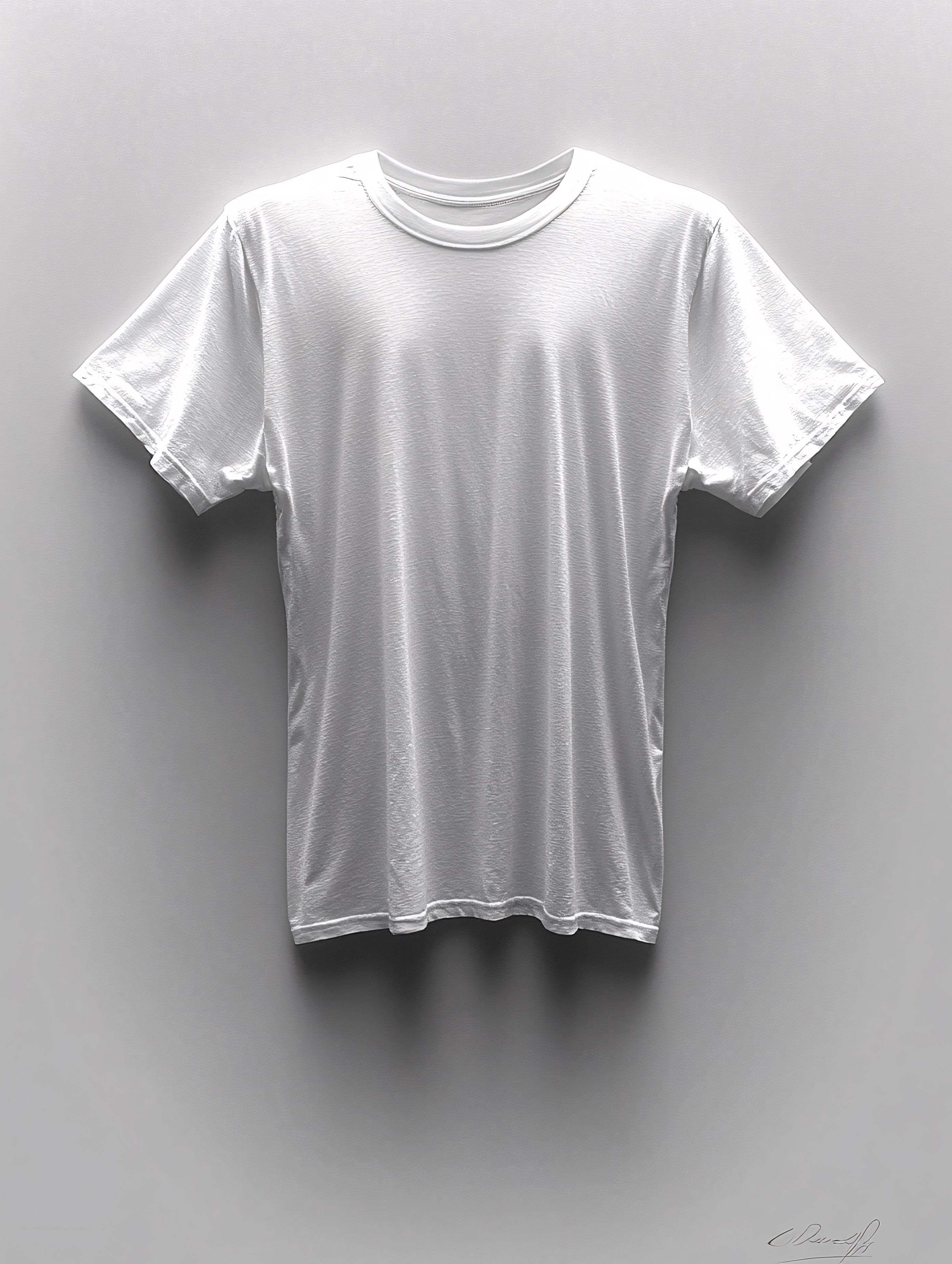 White T-Shirt Mockup on Grey Background