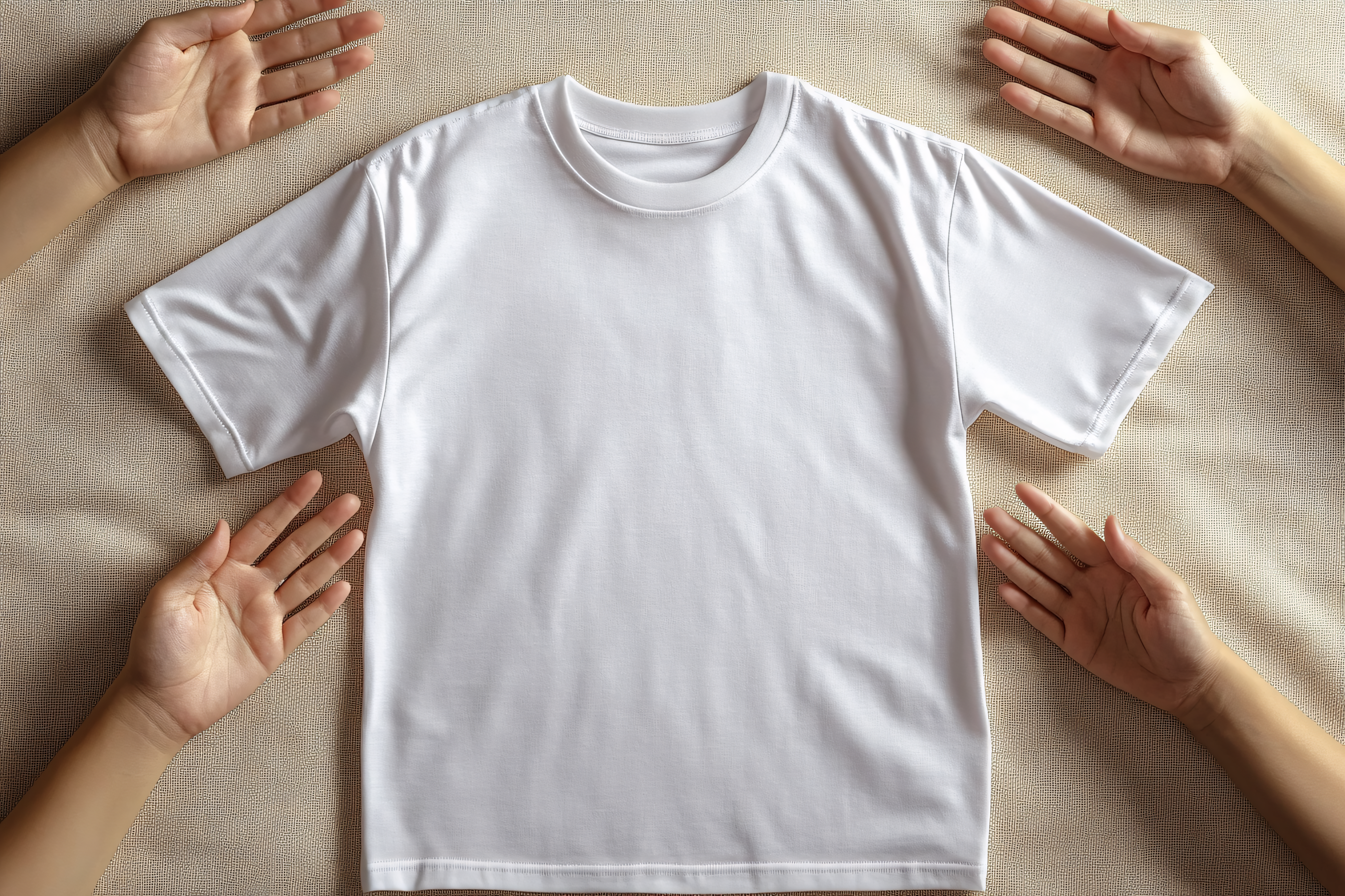 White T-Shirt Mockup with Hands