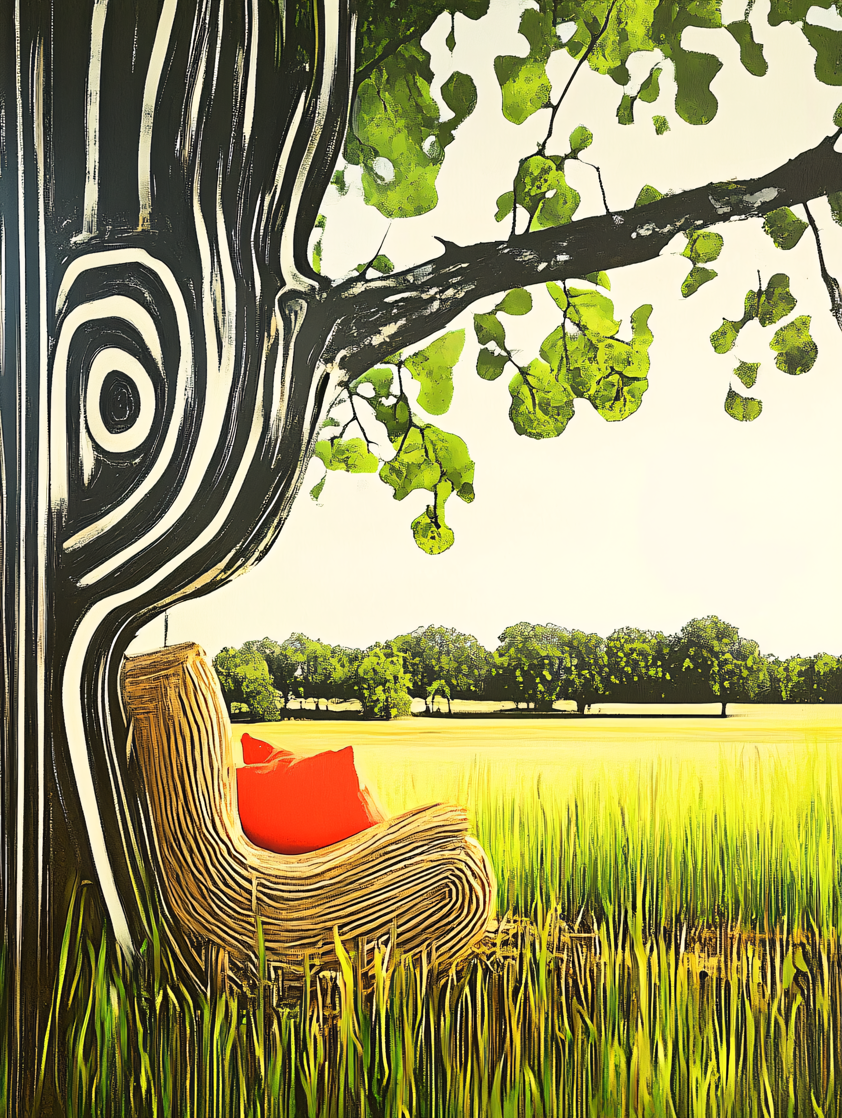 Wicker Chair Under Tree