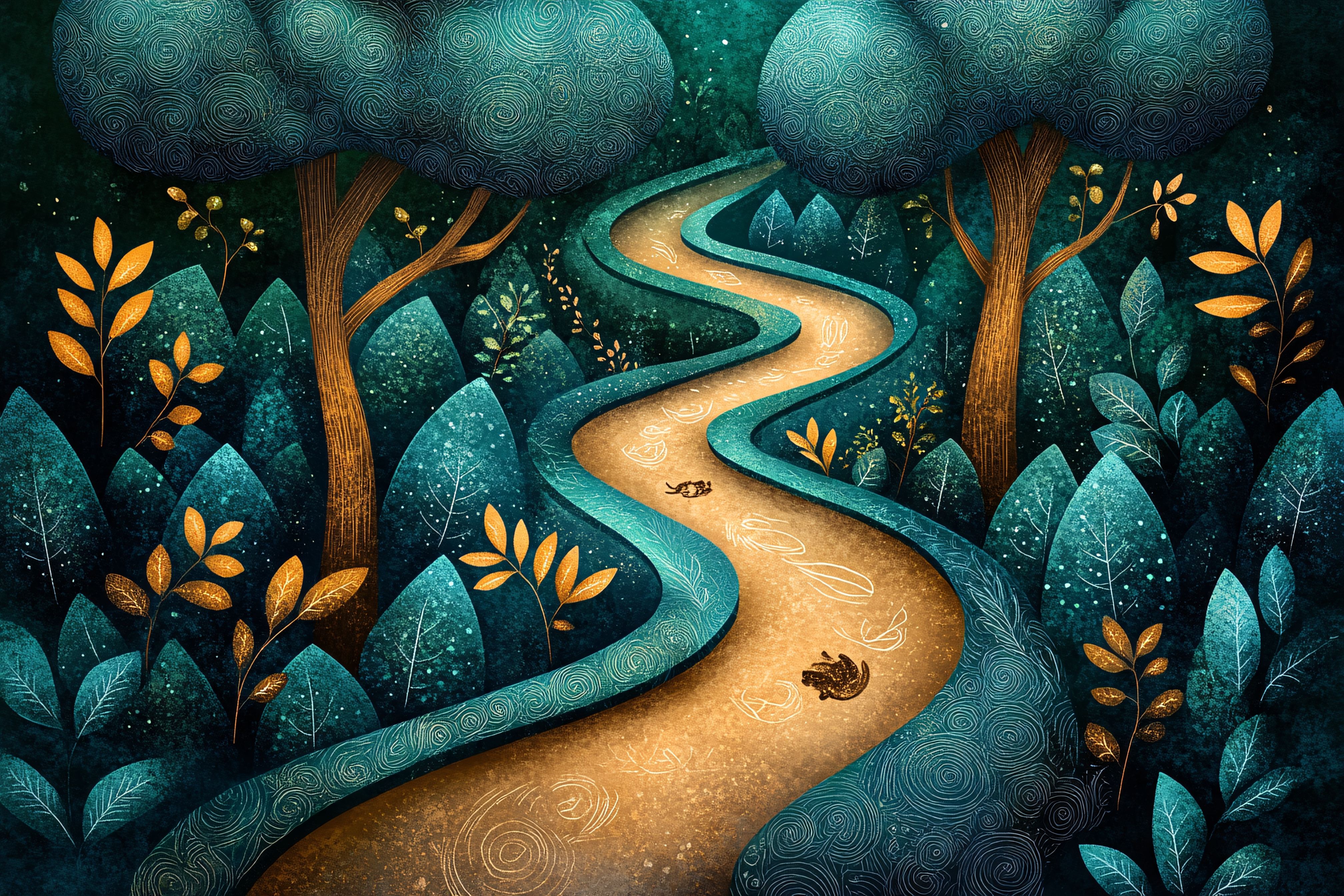 Winding Path In Forest