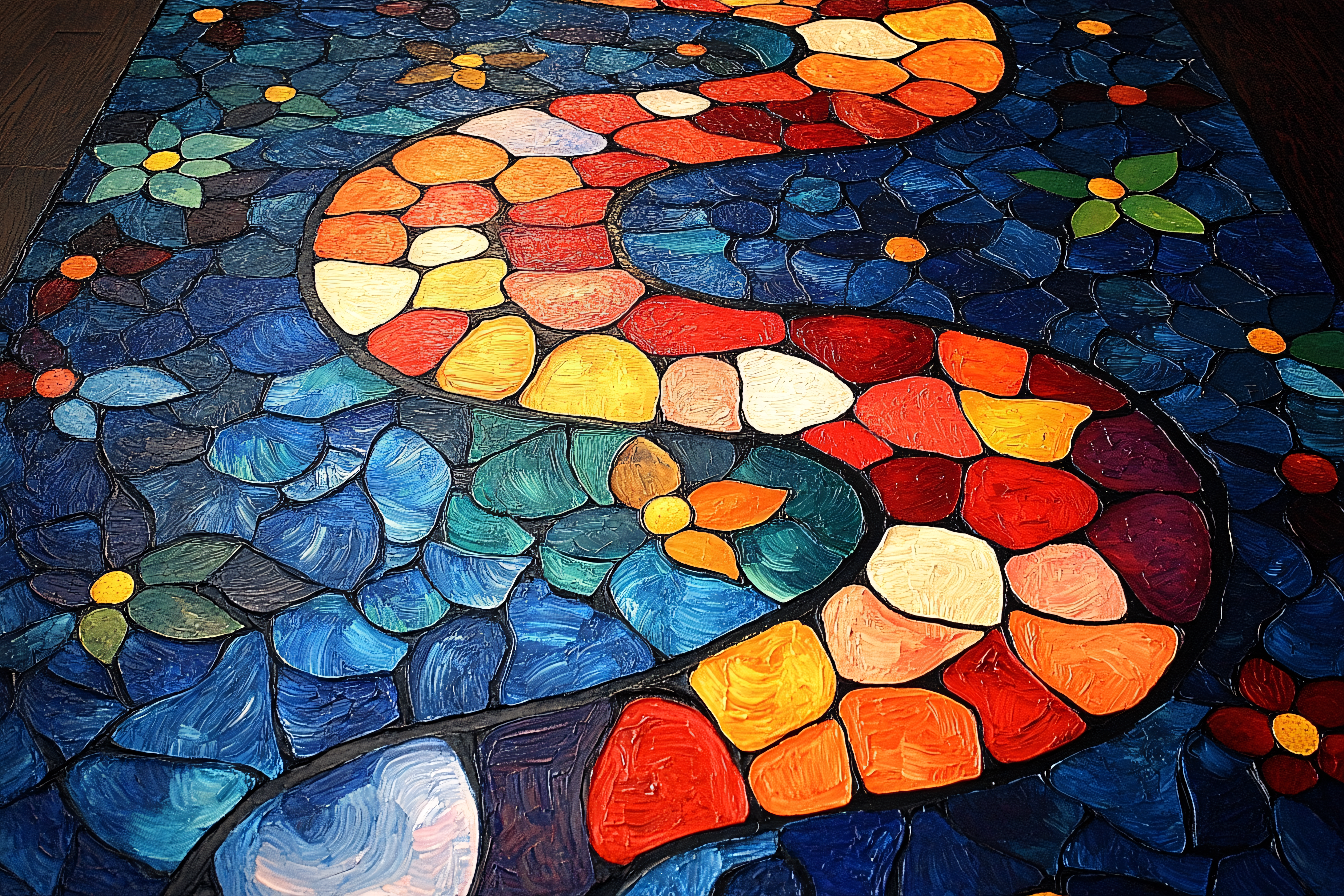 Winding River of Stone Flowers