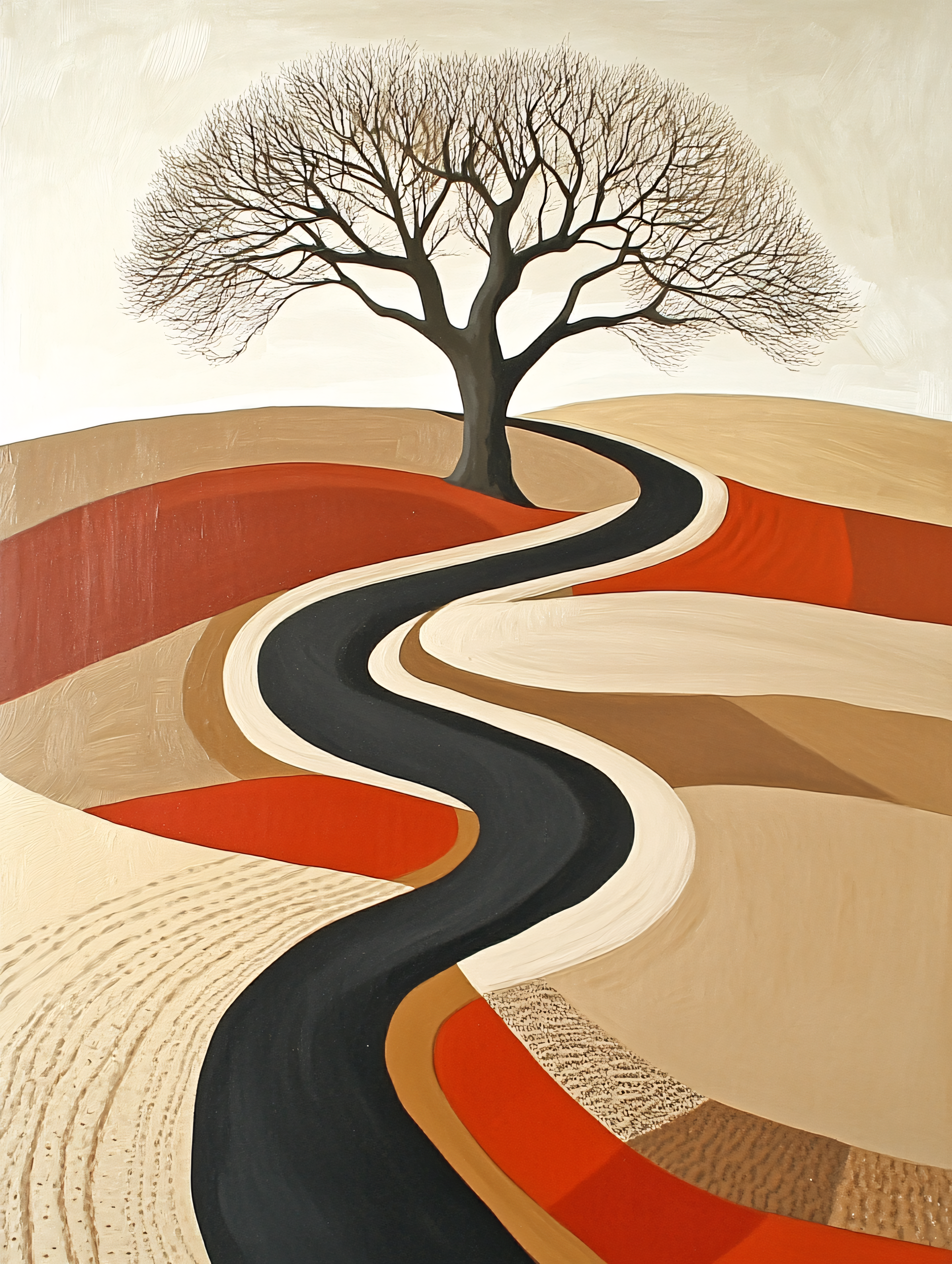 Winding Road Through Autumn Landscape