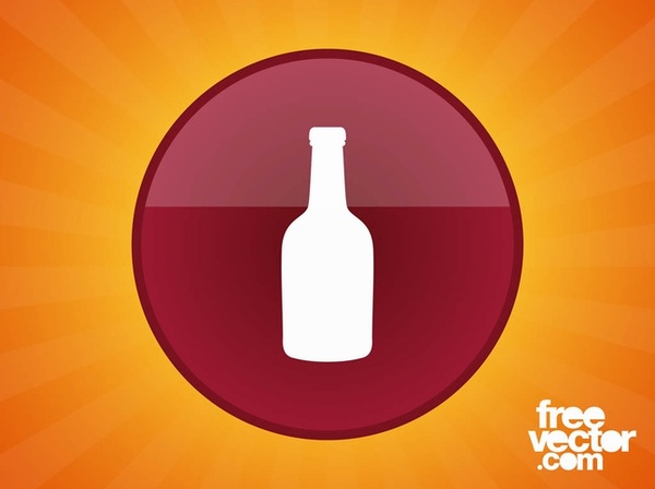 Wine Button Free Vector