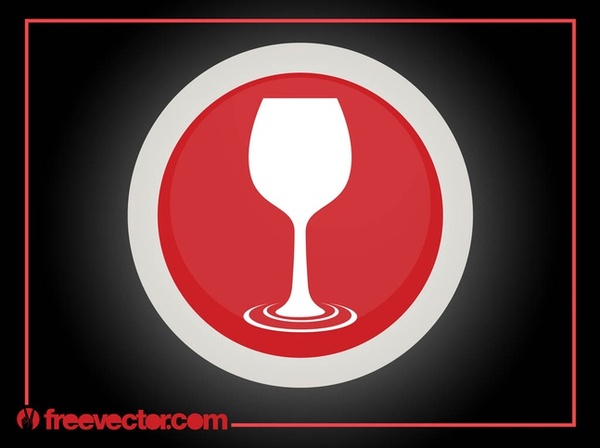 Wine Glass Logo Free Vector