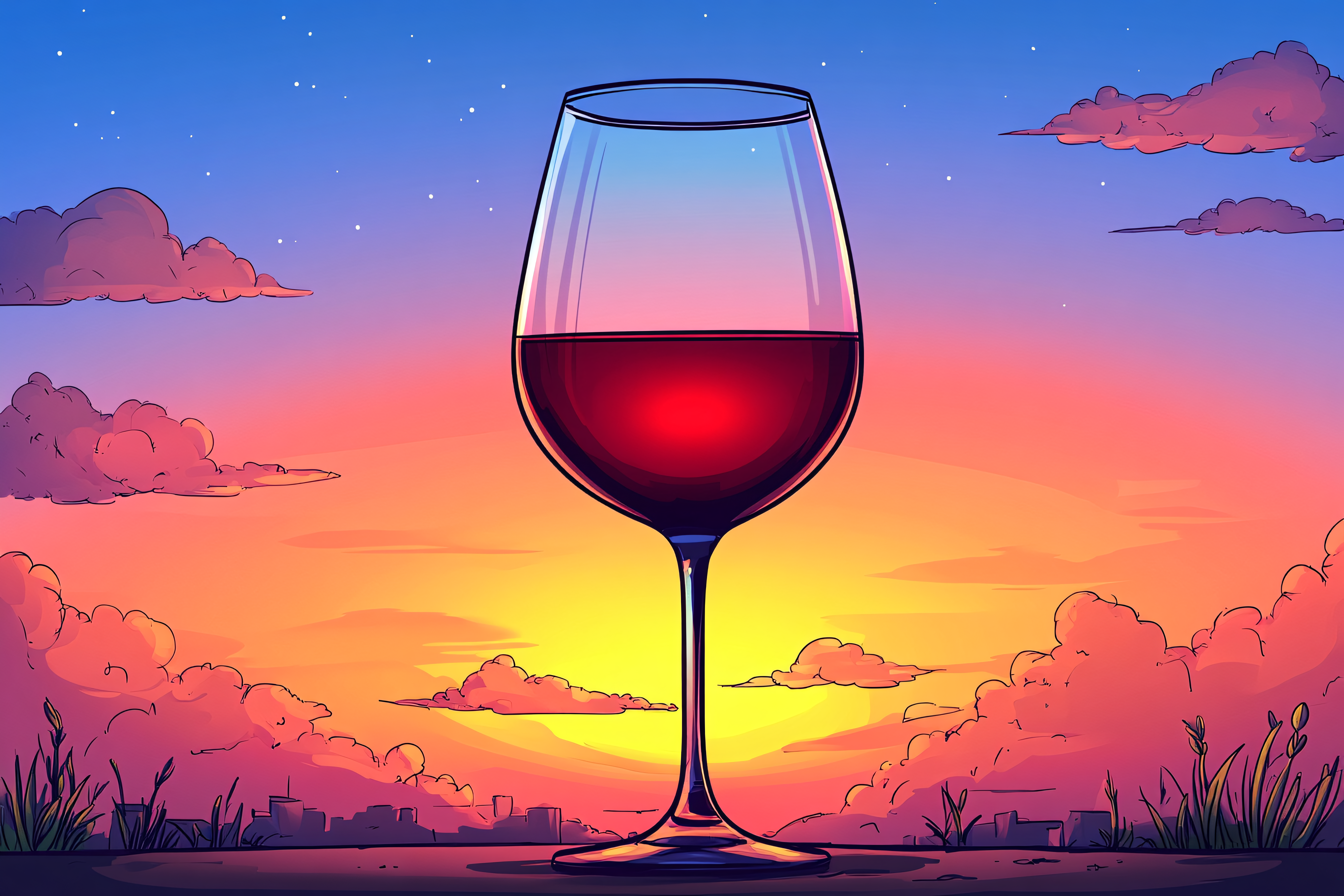 Wine Glass Sunset